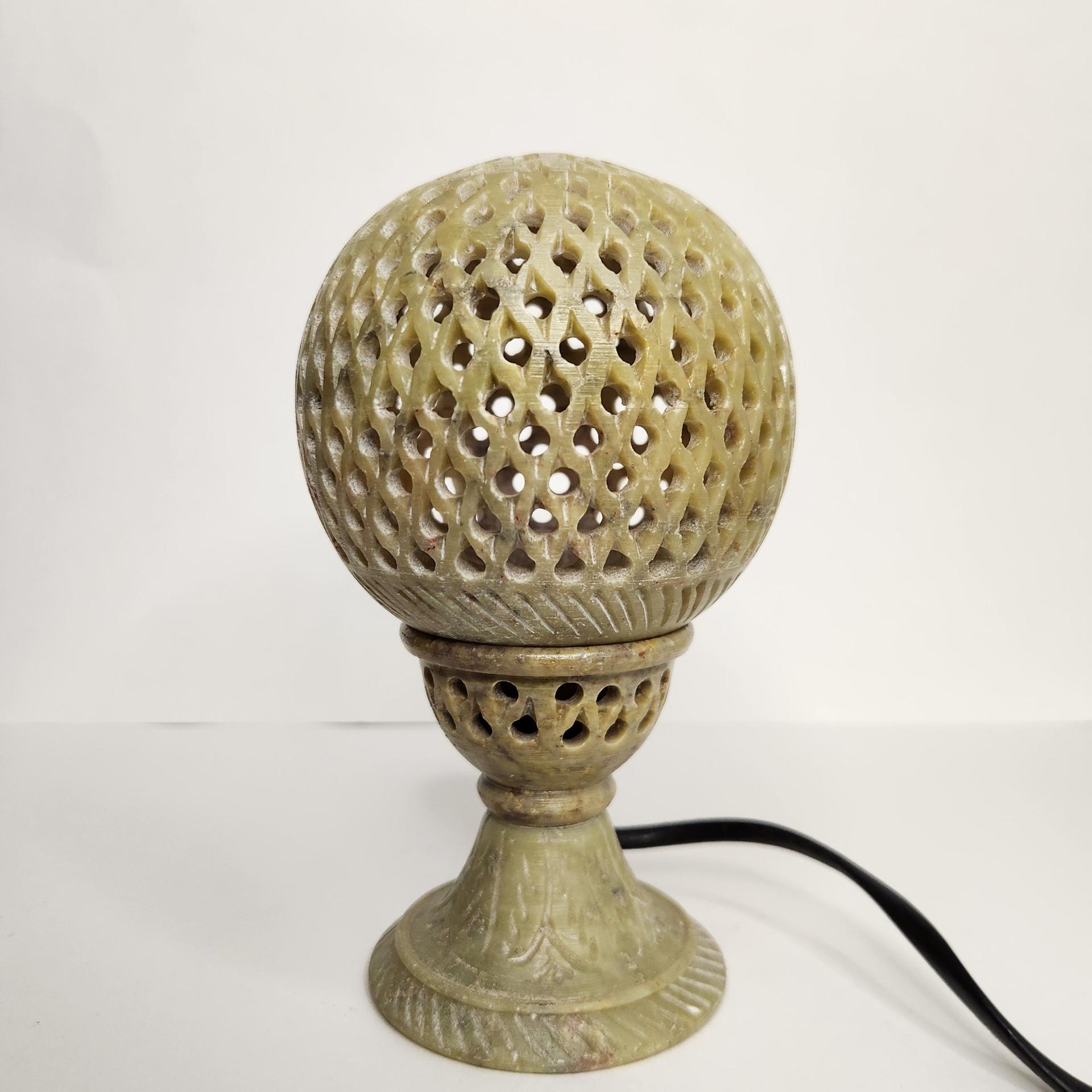 Hand-Carved Stone Lamps - Image 4