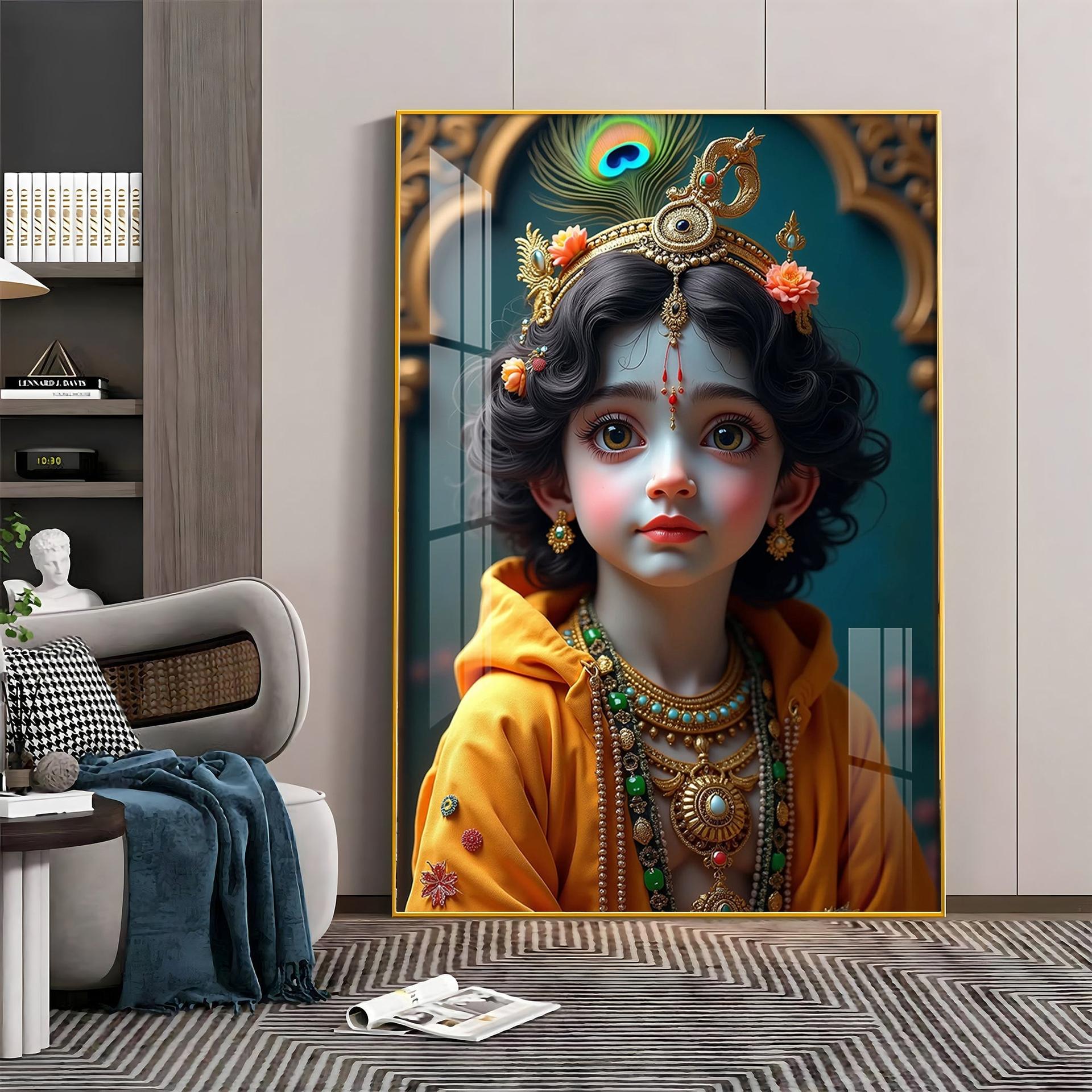 Krishna's Infinite Presence Premium Acrylic Wall Art - Image 4