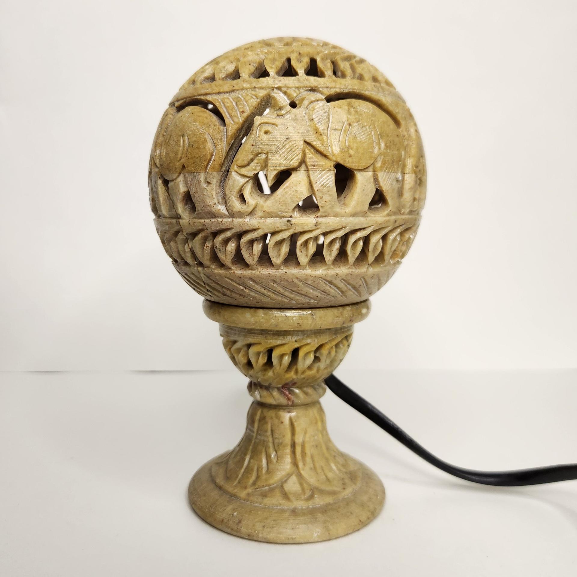 Hand-Carved Stone Lamps - Image 9