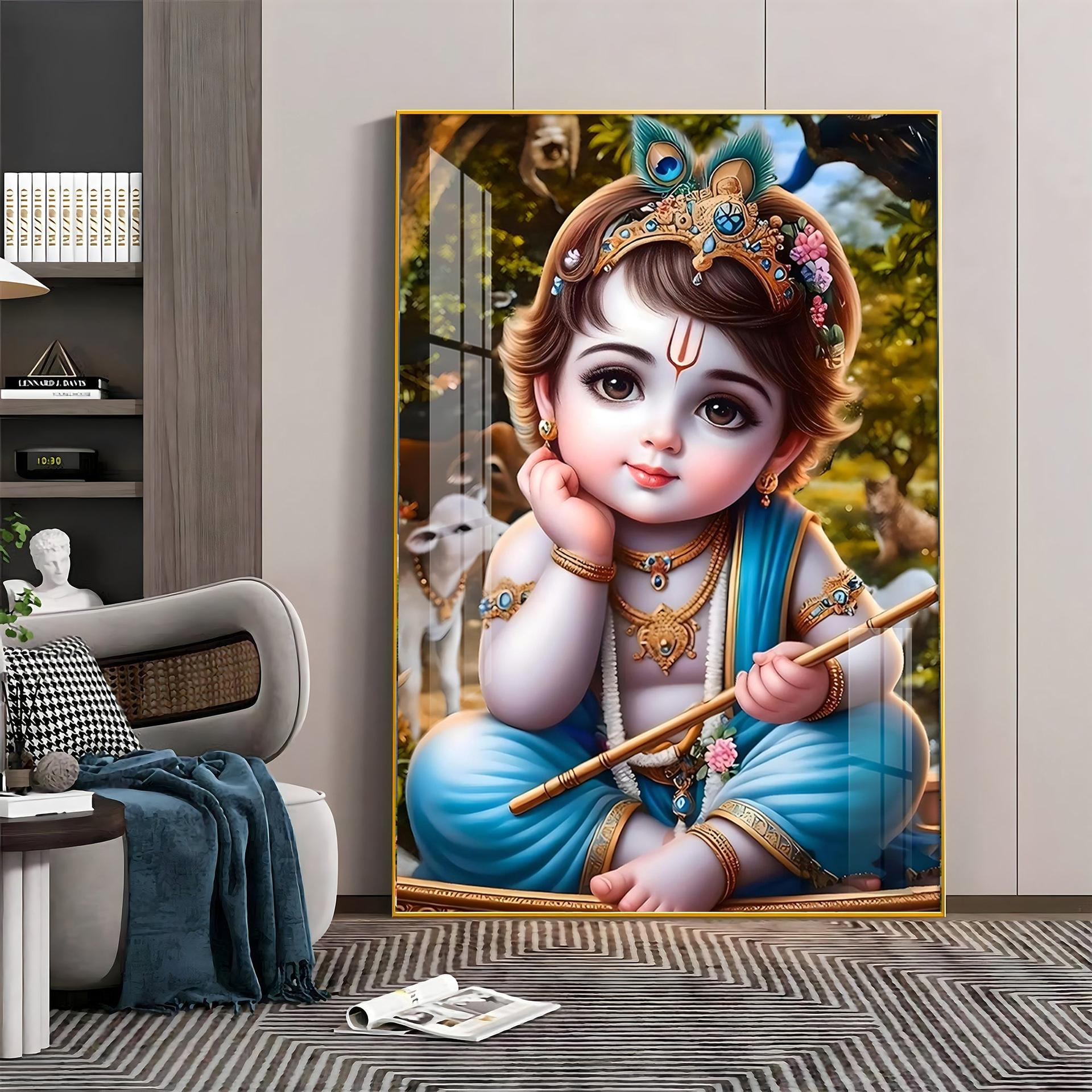 Little Krishna Reverberations Premium Vertical Acrylic Wall Art - Image 10