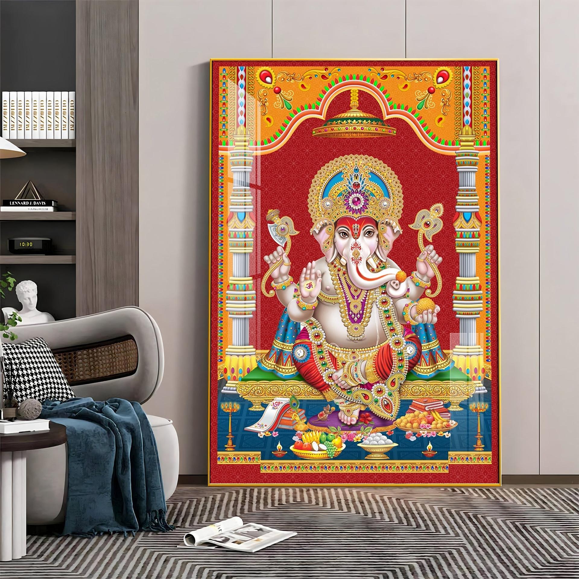 Divine Ganesha Premium Acrylic Vertical Wall Art - Image 16