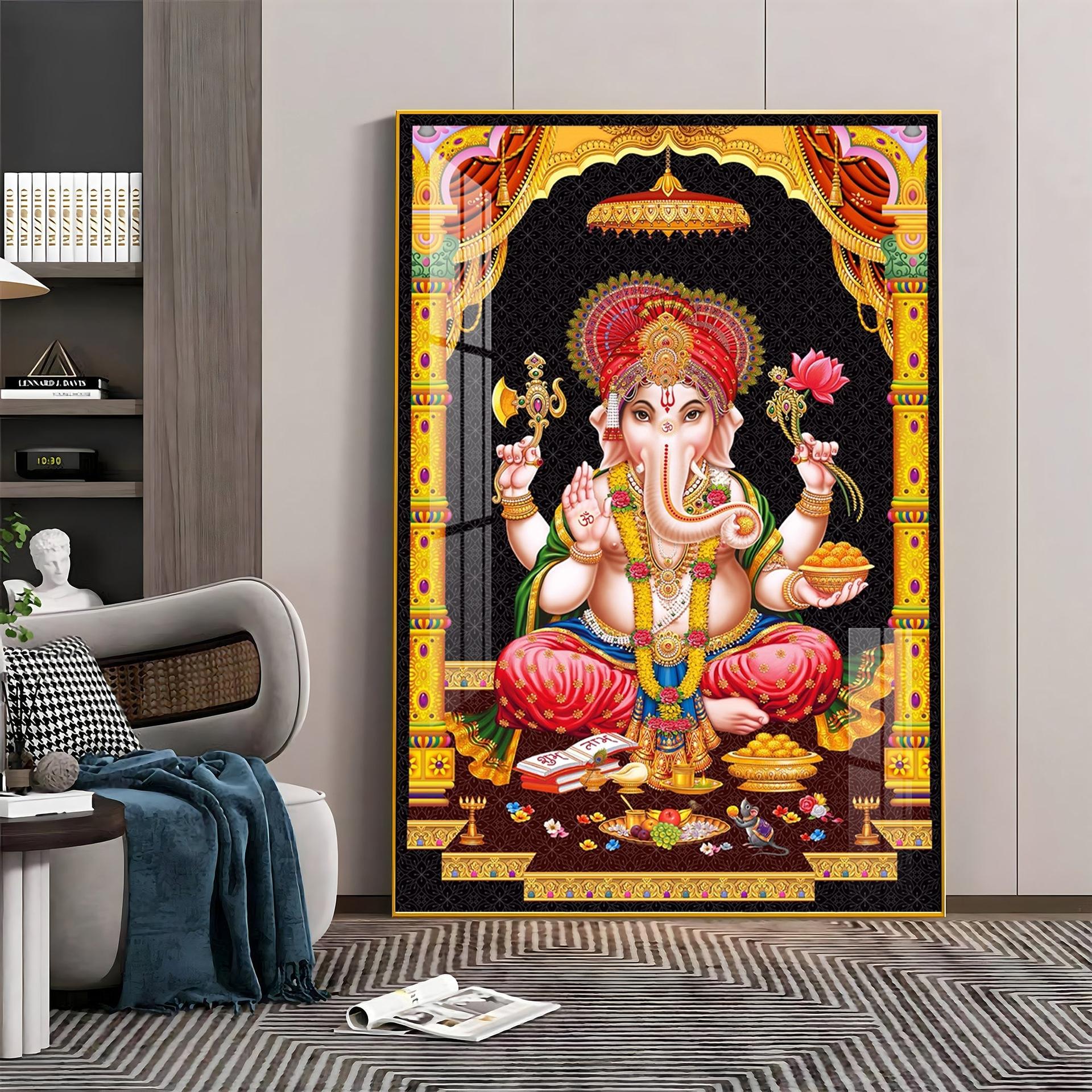 Sacred Ganesha Premium Acrylic Vertical Wall Art - Image 8