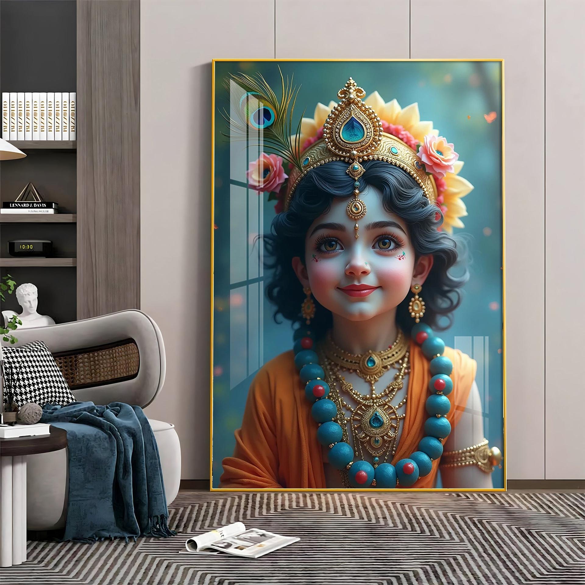 Little Krishna Resonance Premium Acrylic Wall Art - Image 4