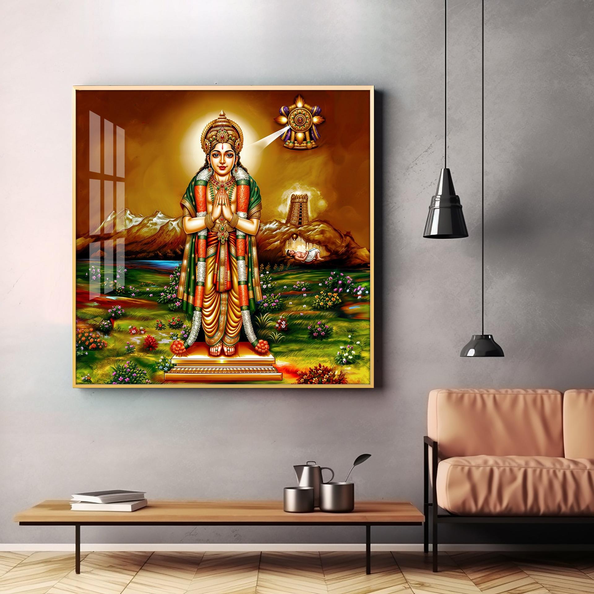 Thirumalisai Alvar Premium Acrylic Square Wall Art - Image 4
