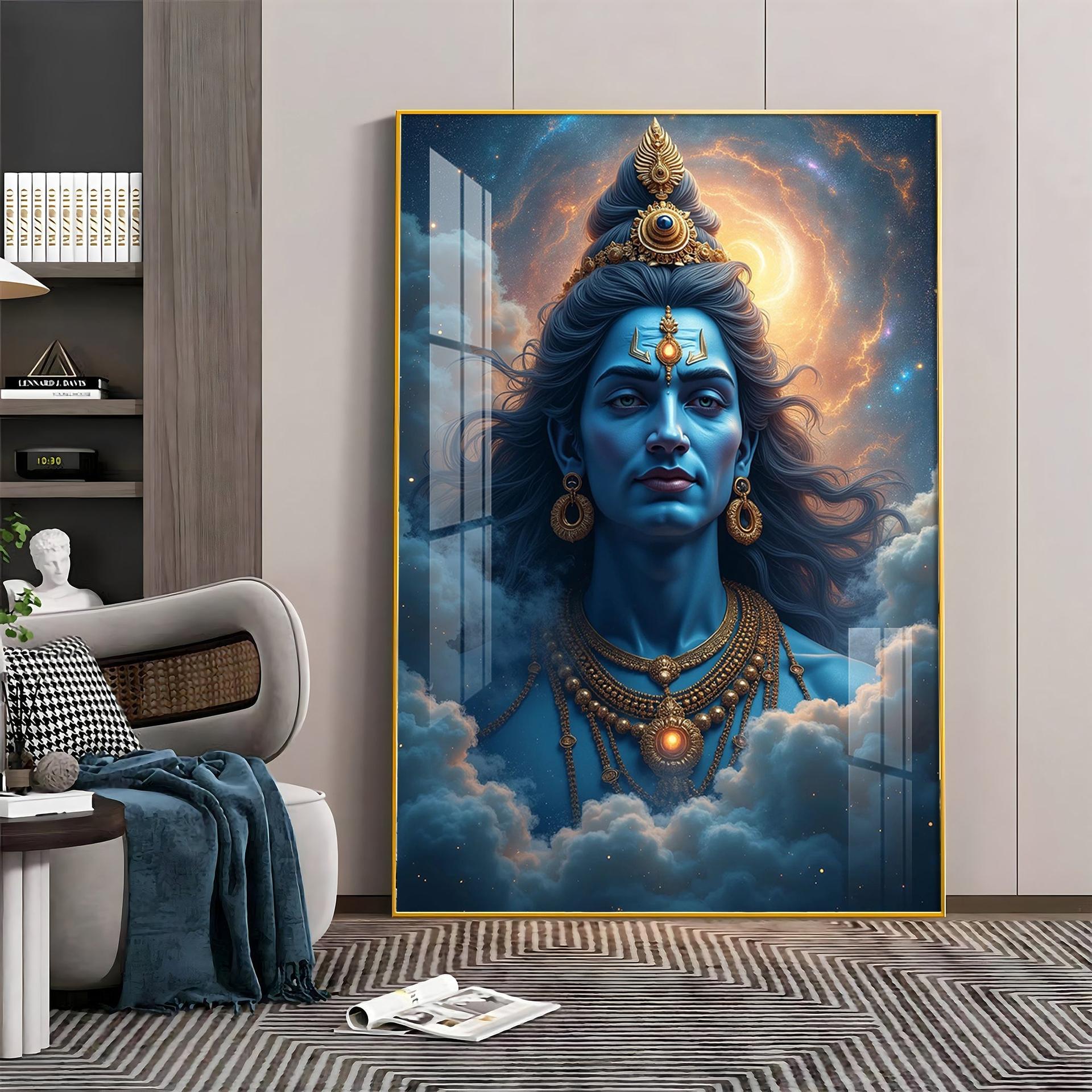 Lord Shiva Cloudscape Premium Acrylic Wall Art - Image 4