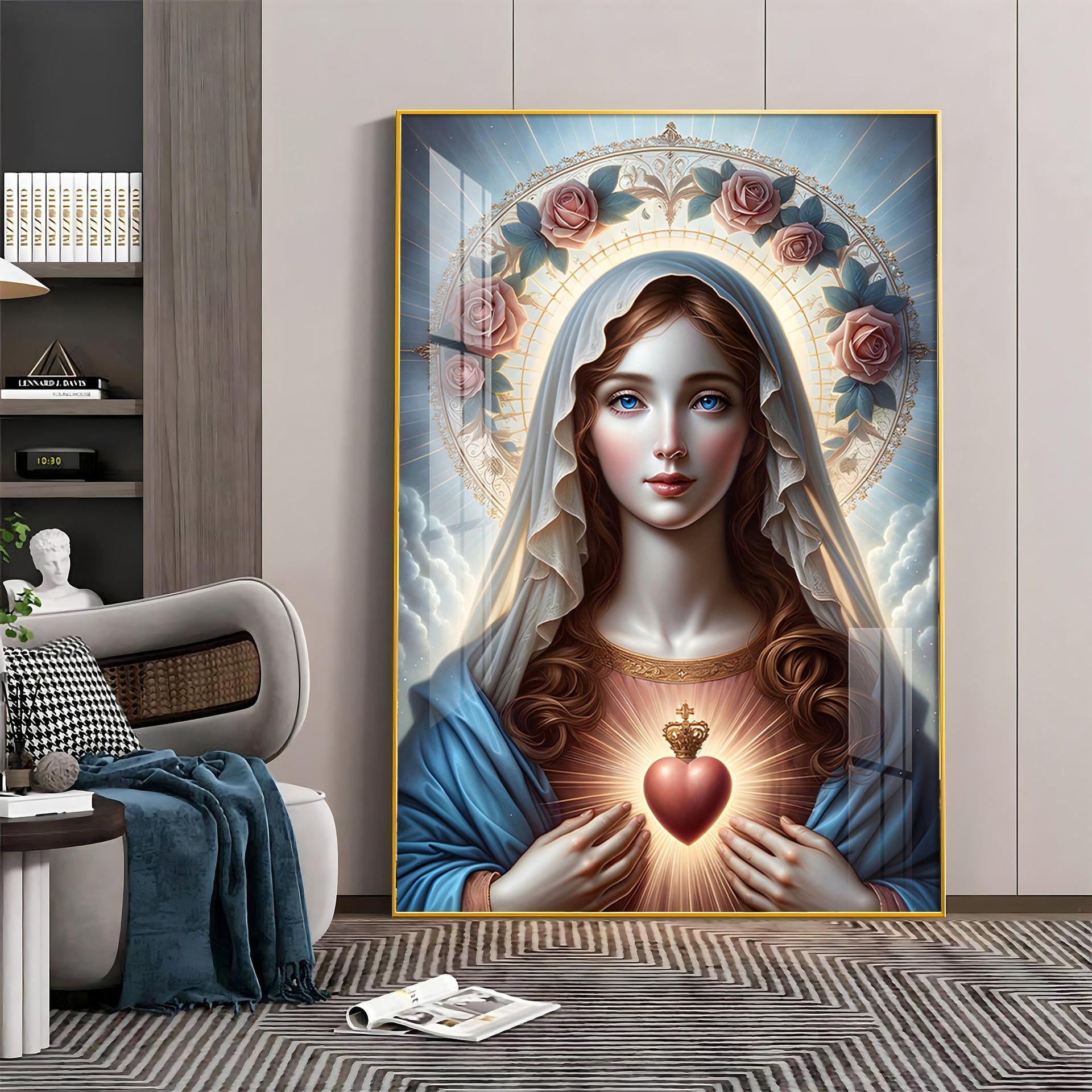 Sacred Heart Serenity Premium Acrylic Vertical Wall Art - Image 2