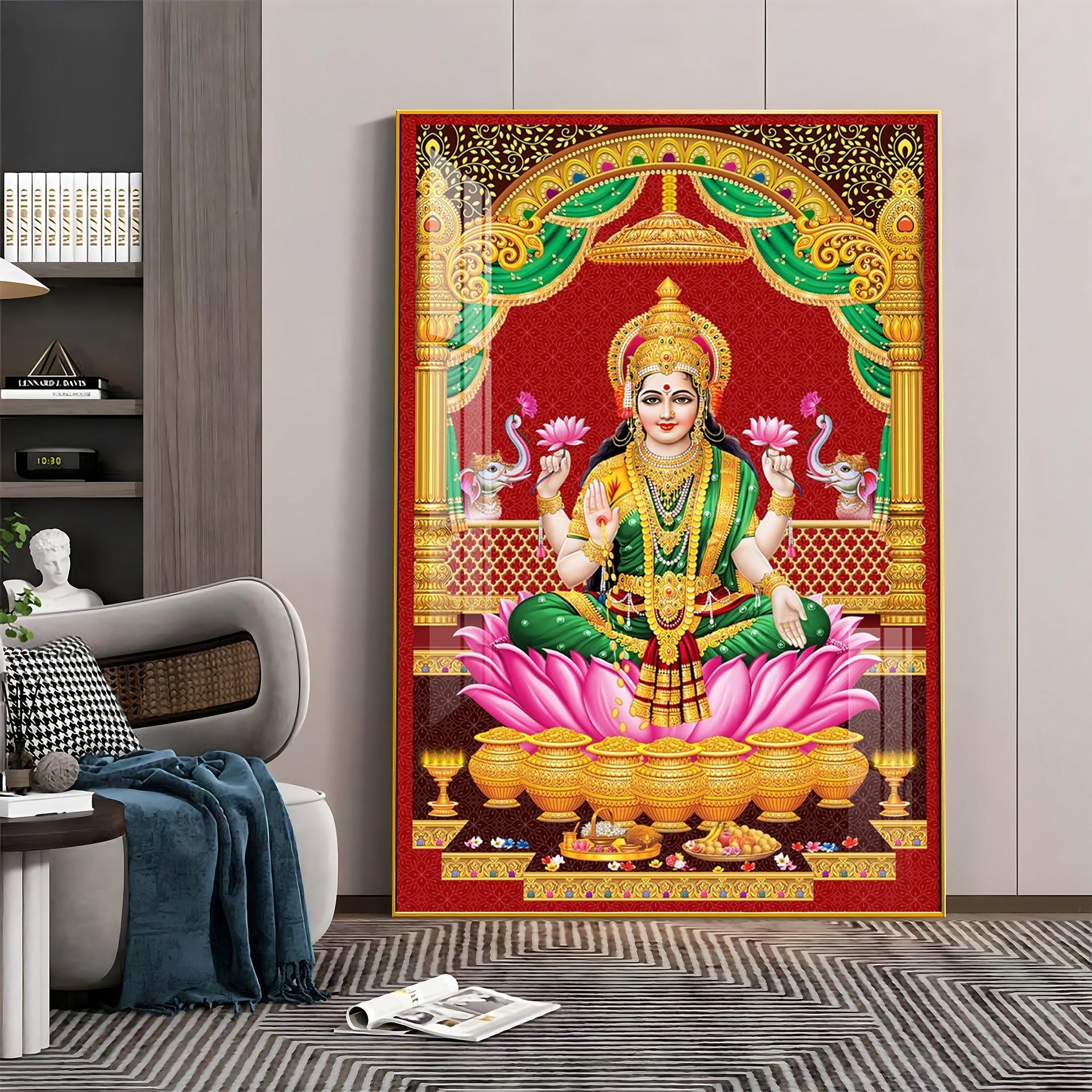 Lakshmi's Blessing Premium Acrylic Vertical Wall Art - Image 10