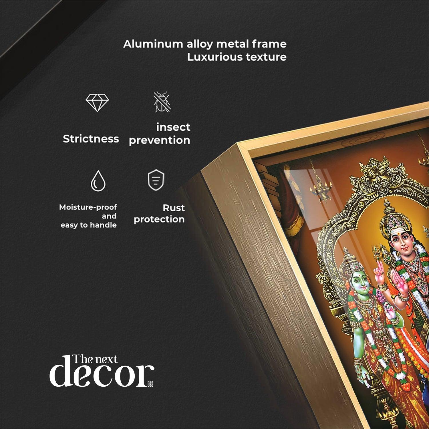 Lord Murugan Valli Deivanai Subramanya Swamy Premium Vertical Acrylic Wall Art - Image 11