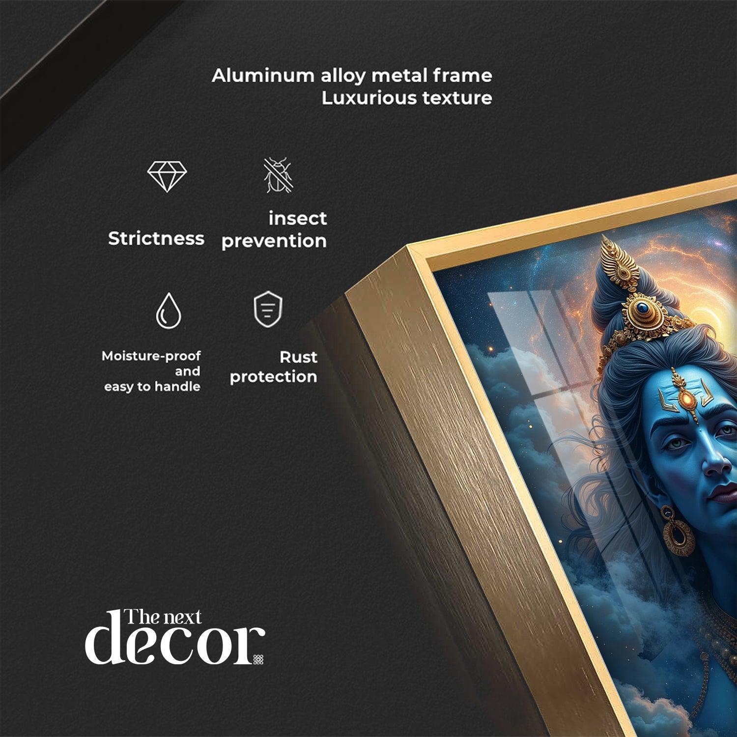 Lord Shiva Cloudscape Premium Acrylic Wall Art - Image 3