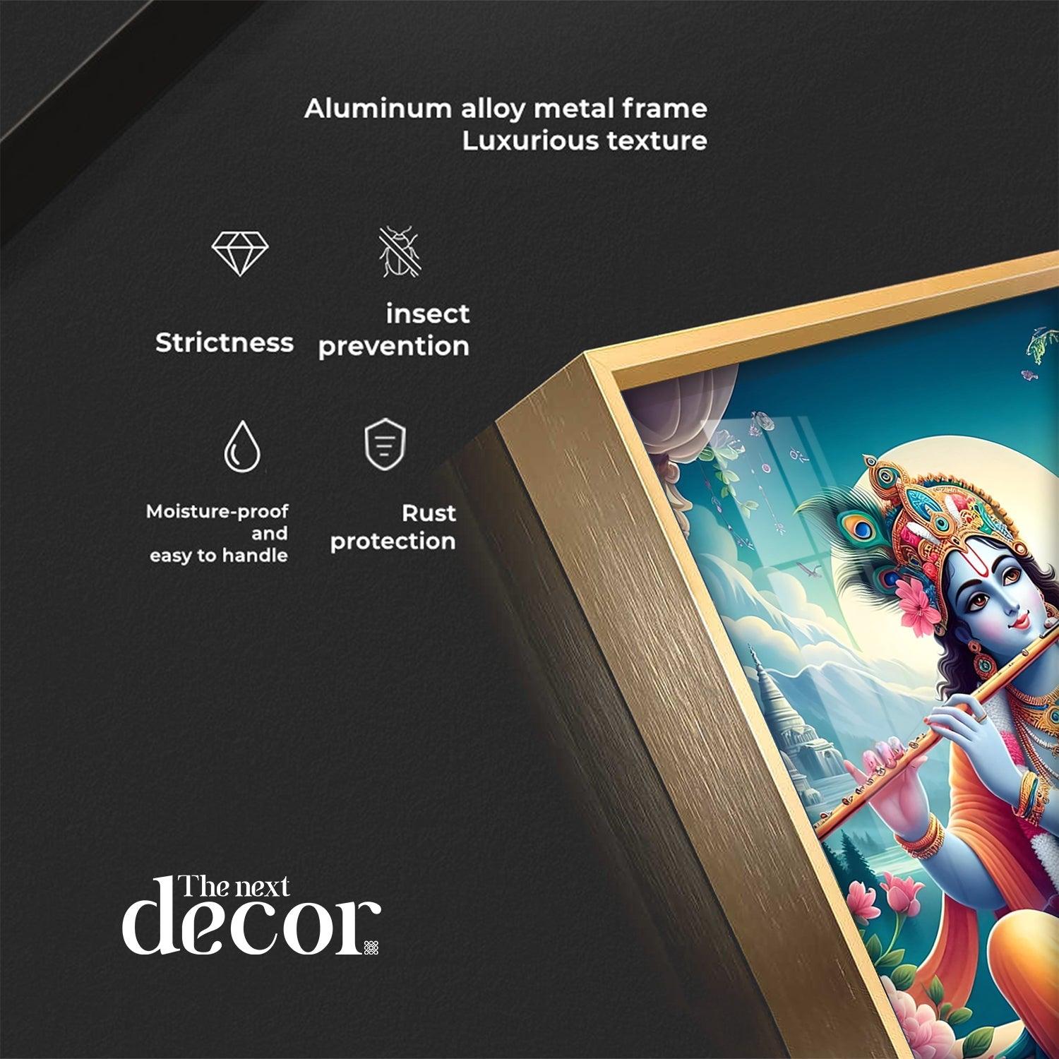 Lord Krishna Devotion Premium Vertical Acrylic Wall Art - Image 11