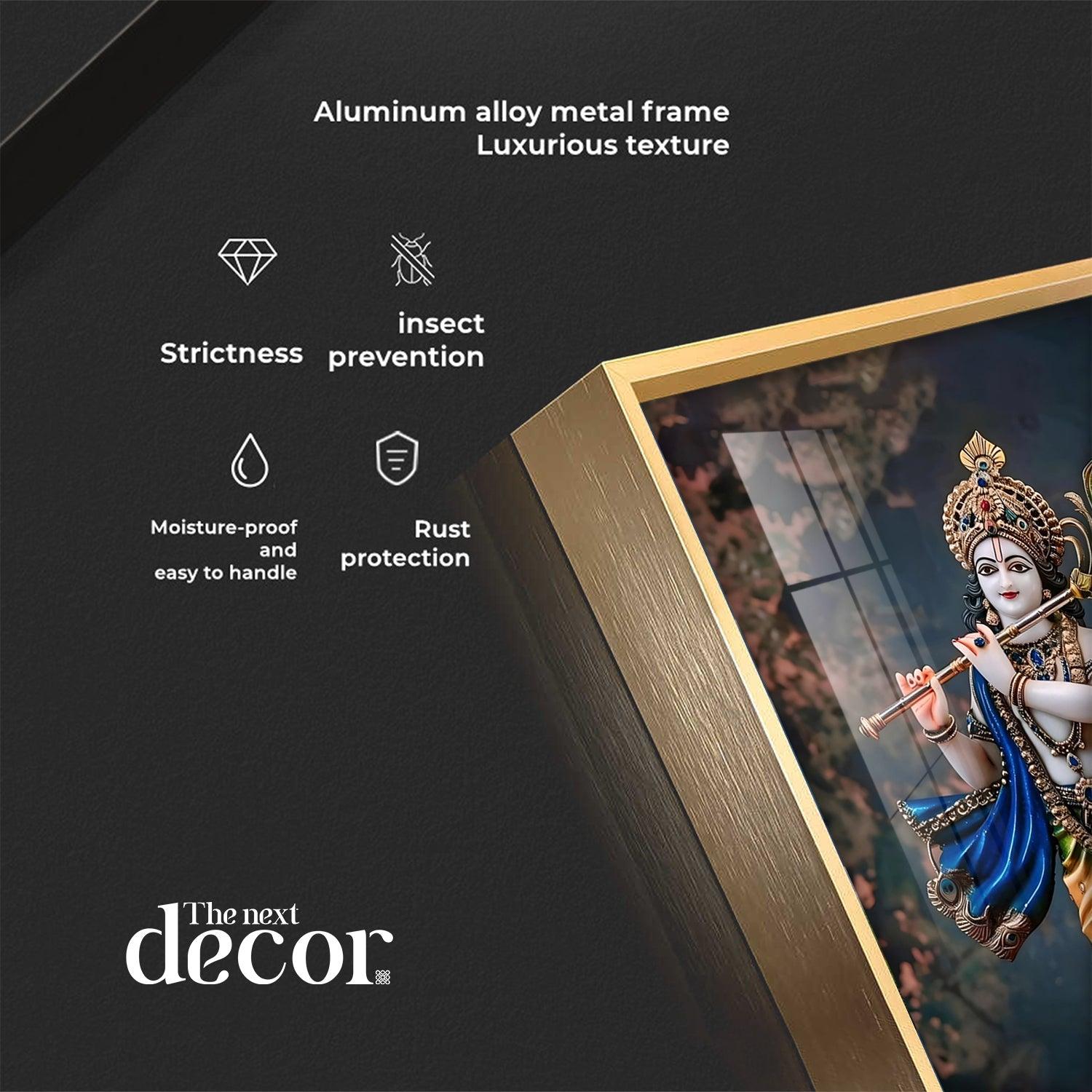 Divine Harmony Of Krishna Premium Vertical Acrylic Wall Art - Image 11