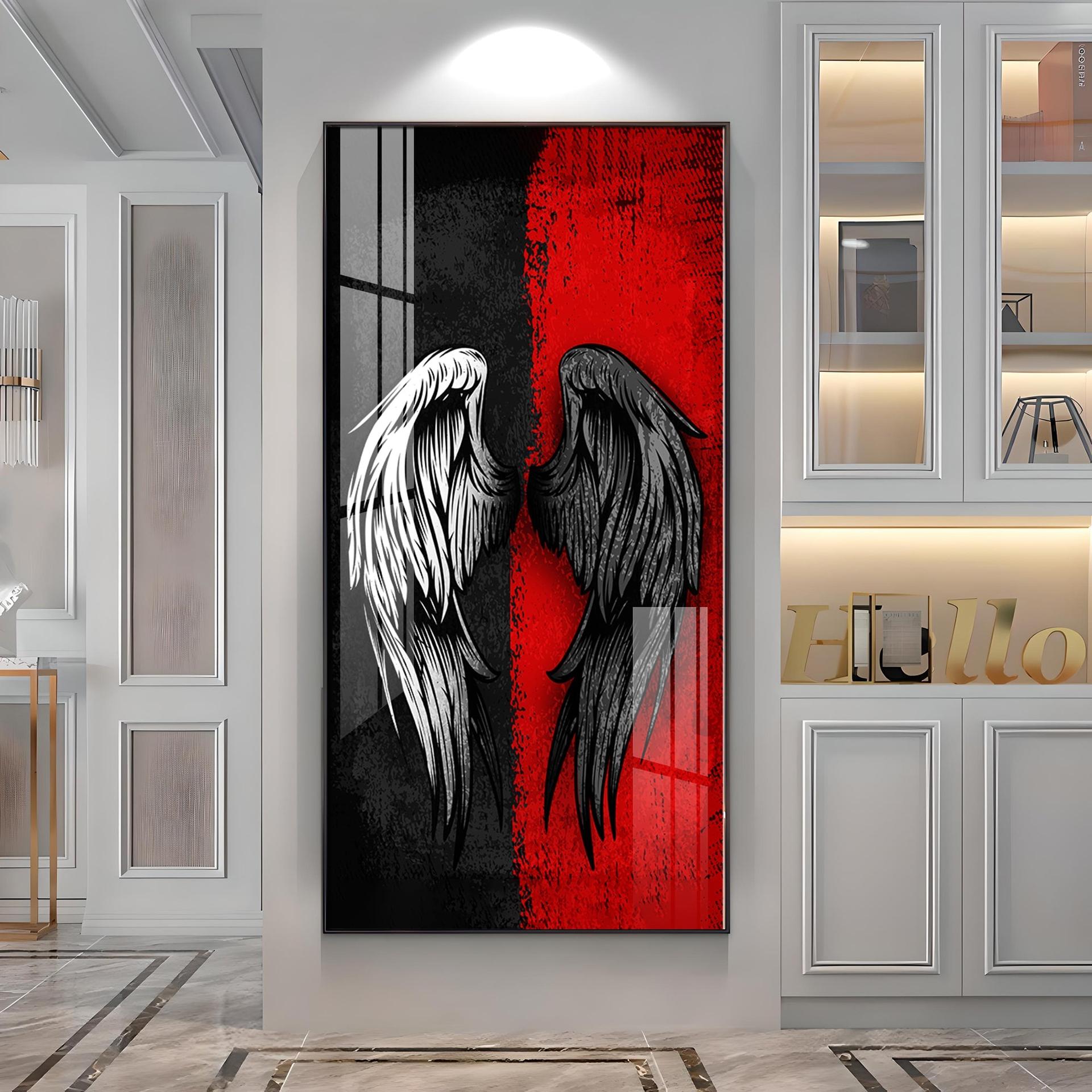 Shadowed Wings Of Passion Premium Acrylic Vertical Wall Art - Image 8