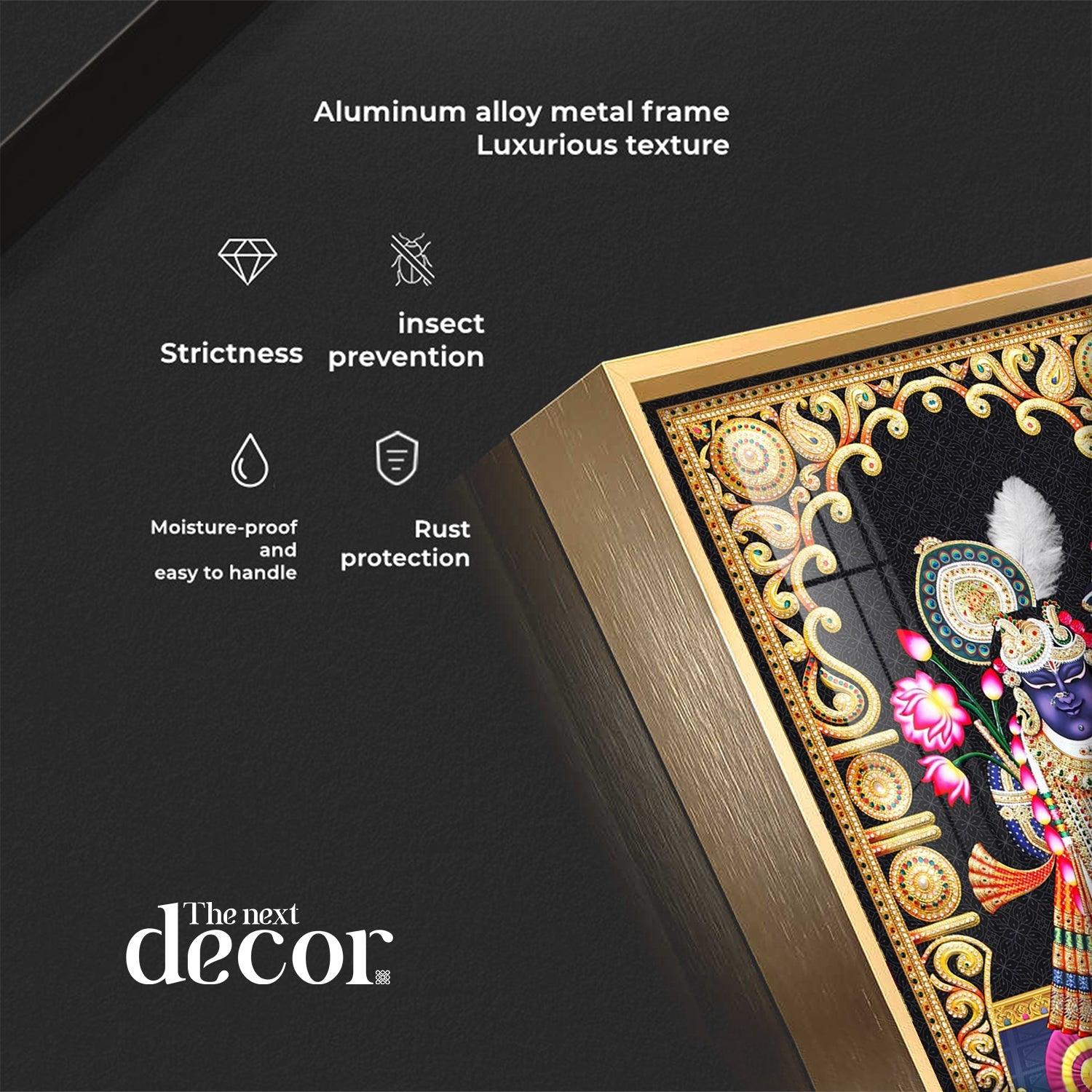 Celestial Krishna Premium Acrylic Vertical Wall Art - Image 10