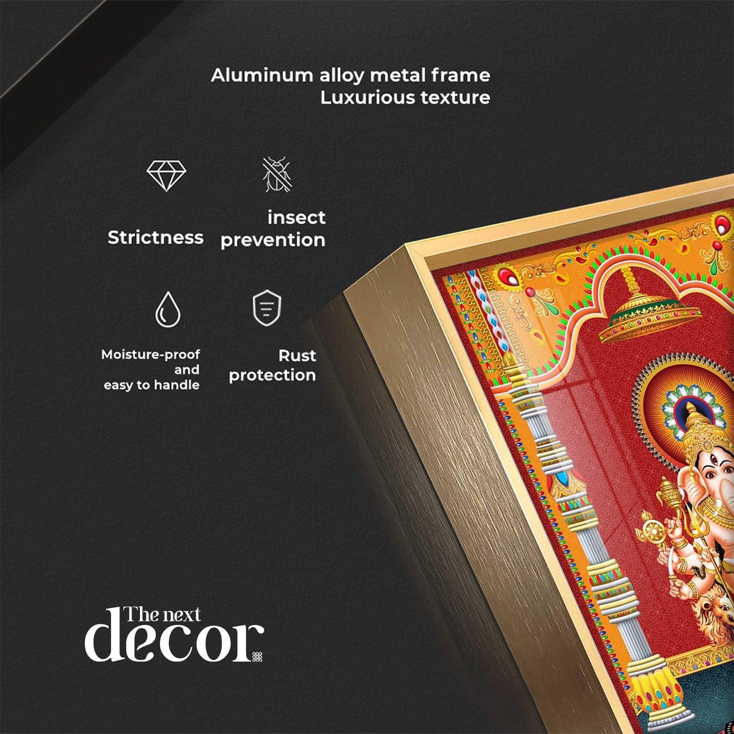 Lord Ganesh Blessings Premium Acrylic Vertical Wall Art - Image 9