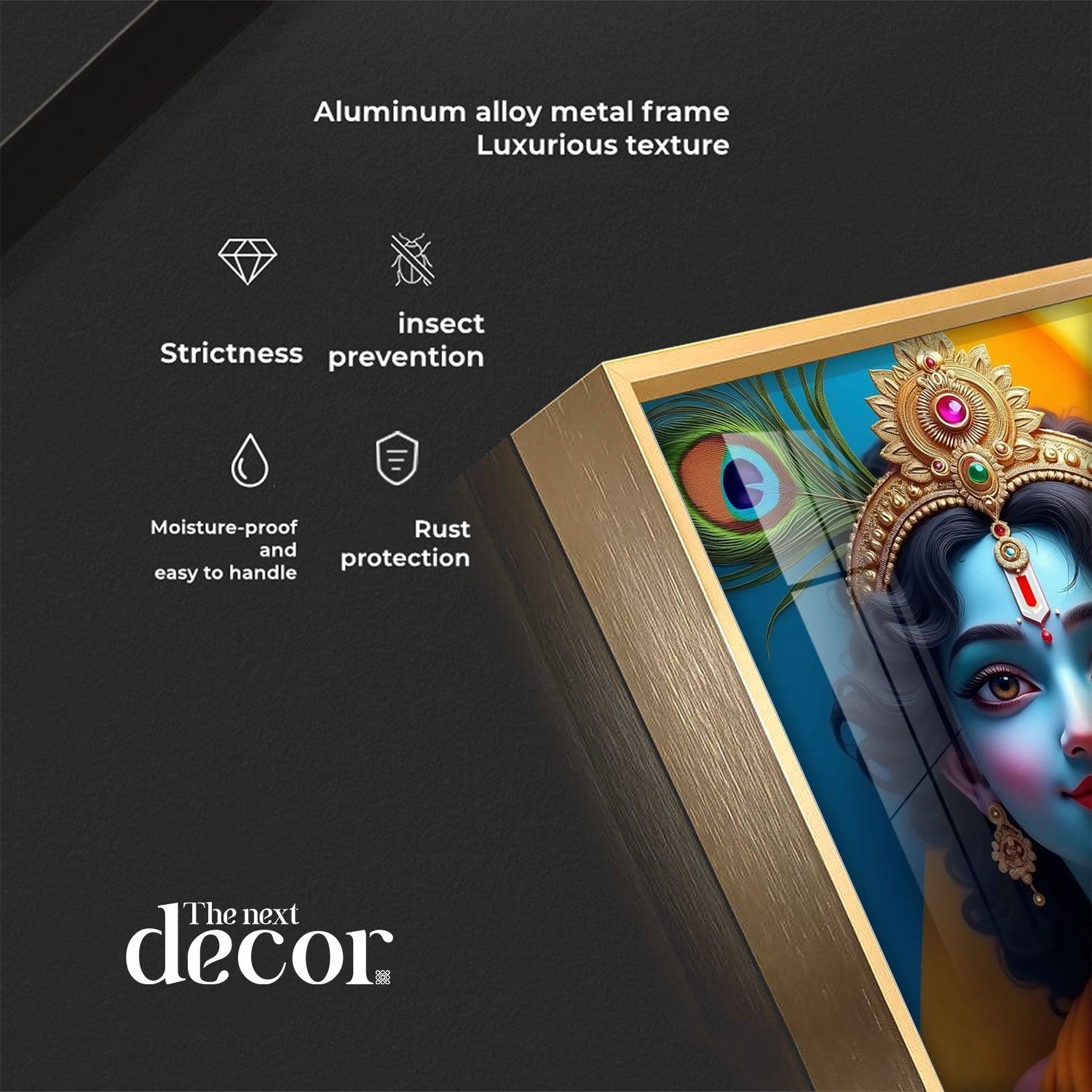 Krishna In Vivid Hues Premium Acrylic Wall Art - Image 8