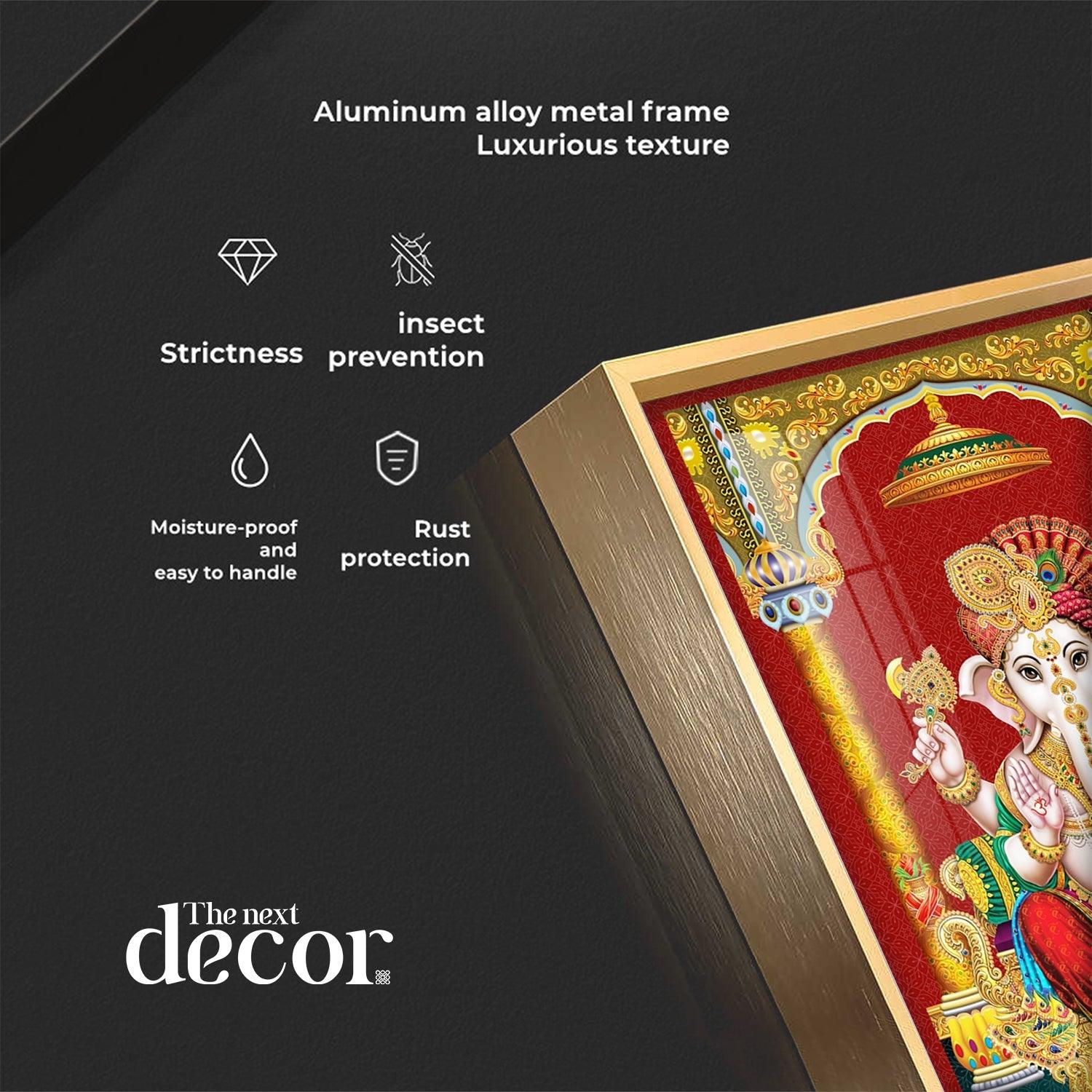 Majestic Lord Ganesha Premium Acrylic Vertical Wall Art - Image 9