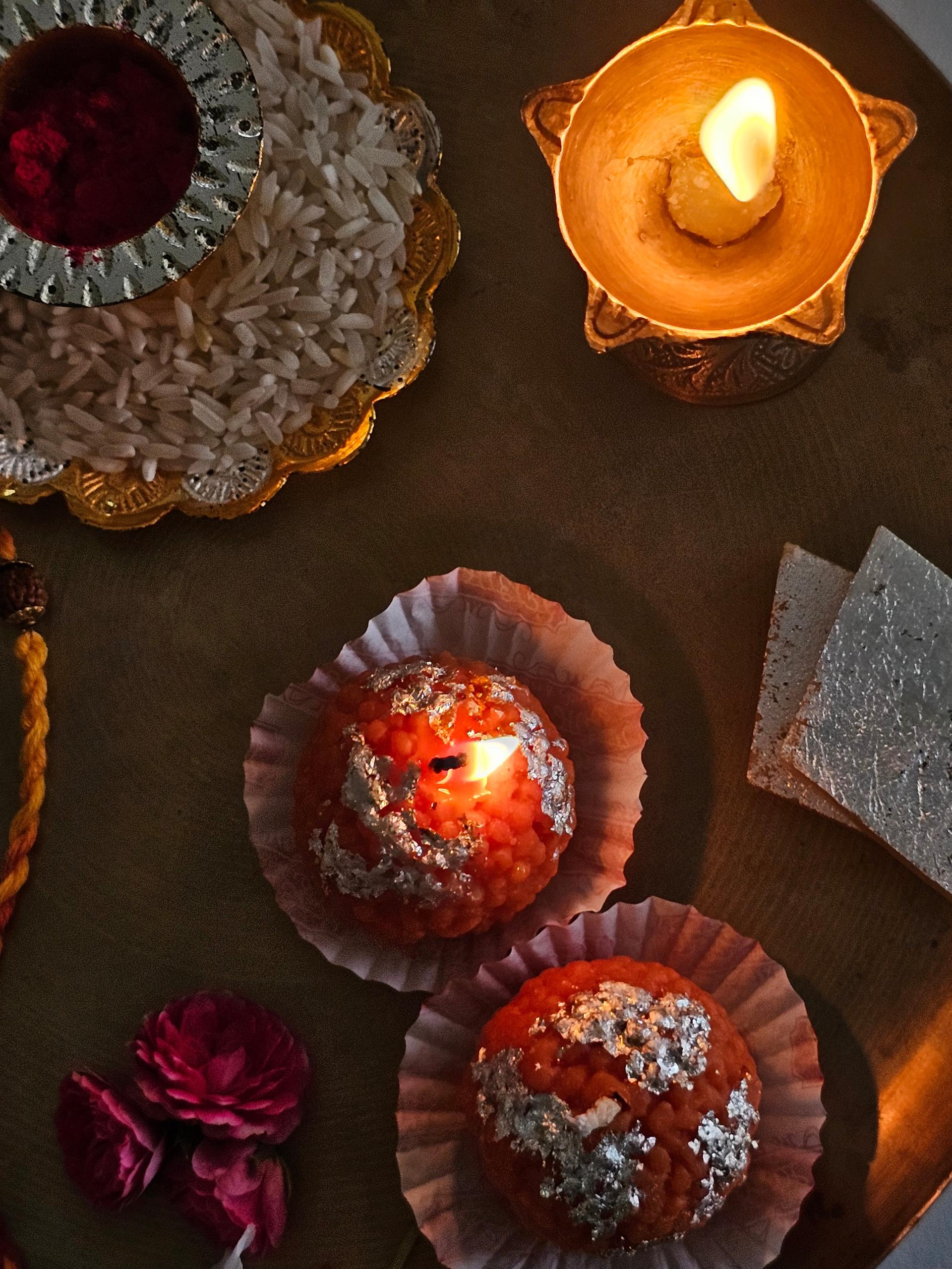 Delightful Motichur Laddu Candle