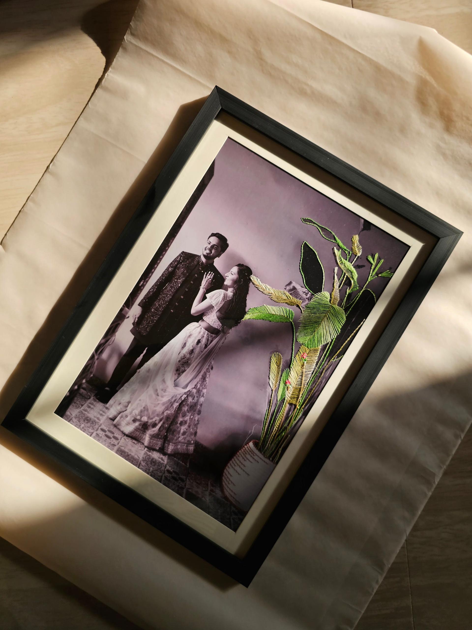 Hand-Embroidered Personalized Photo Frame – Custom Memory Art With Rare Indian Threadwork (a5/A4/A3 Sizes) - Image 7