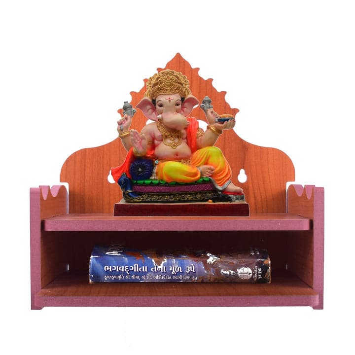 Wooden Small Temple Mandir Pooja Ghar For Home And Office Wall Hanging Beautiful Om Home Temple - Image 7