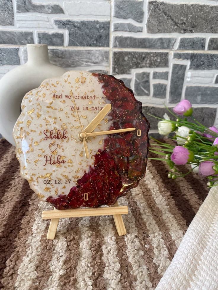 Handmade Customizable Resin Wall Clock - Image 4