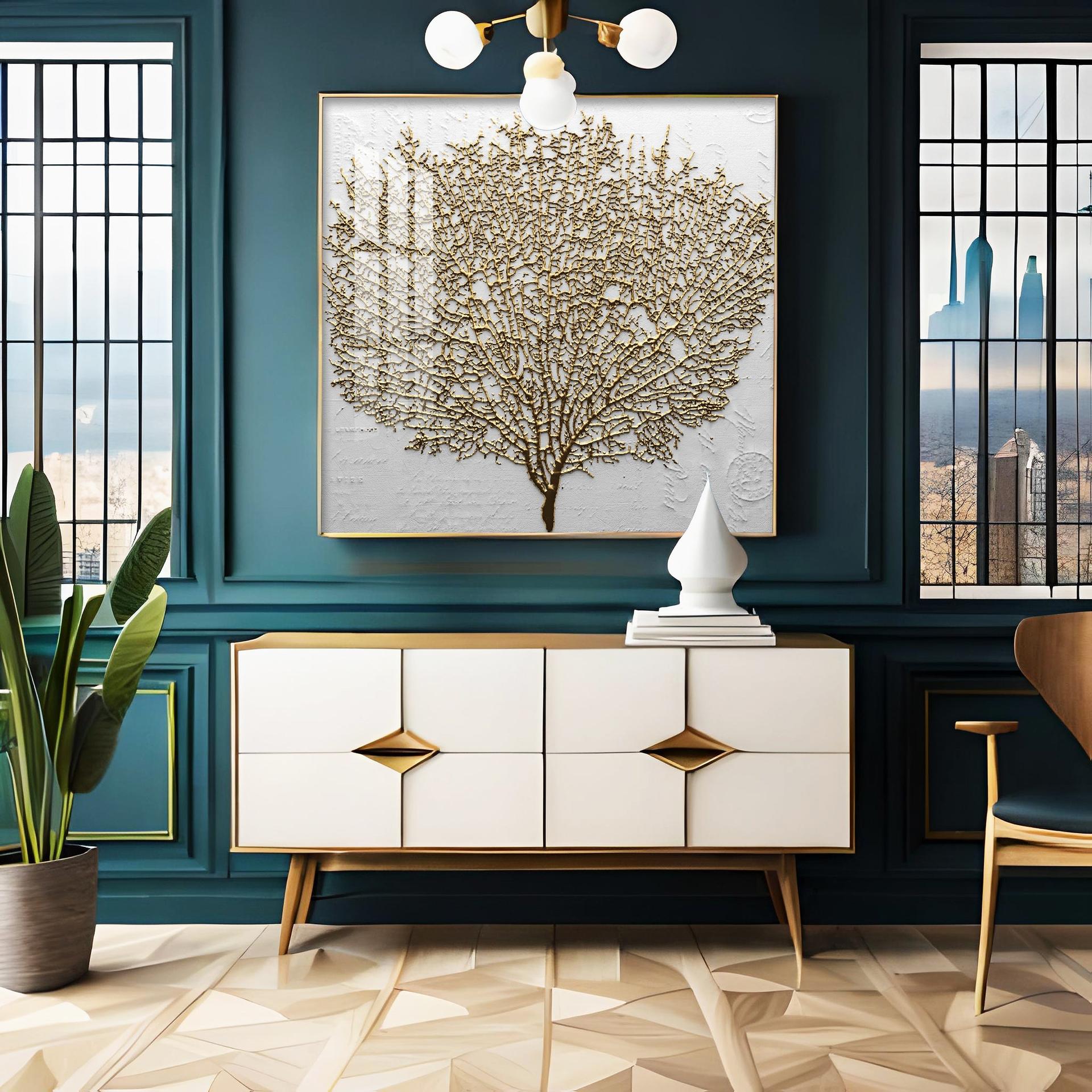 Golden Tree Premium Acrylic Square Wall Art - Image 4