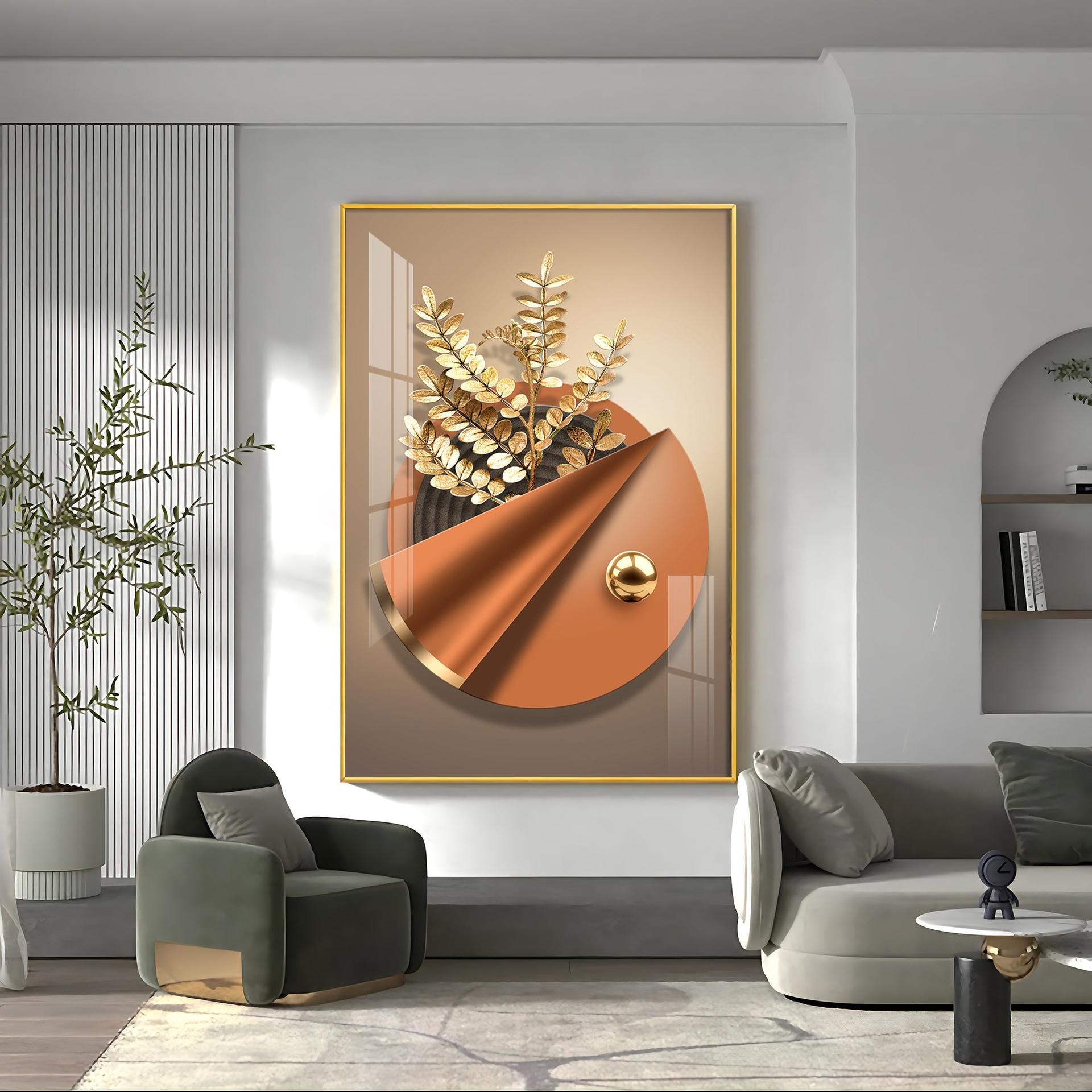 Aura Golden Petals Luxury Crystal Vertical Wall Art - Image 14