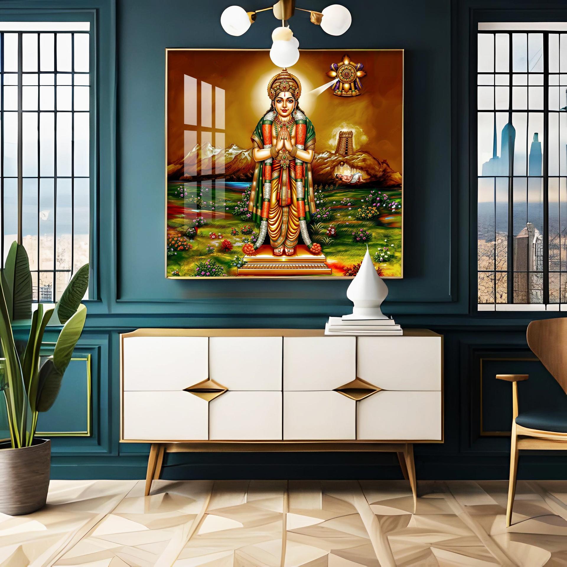 Thirumalisai Alvar Premium Acrylic Square Wall Art - Image 2