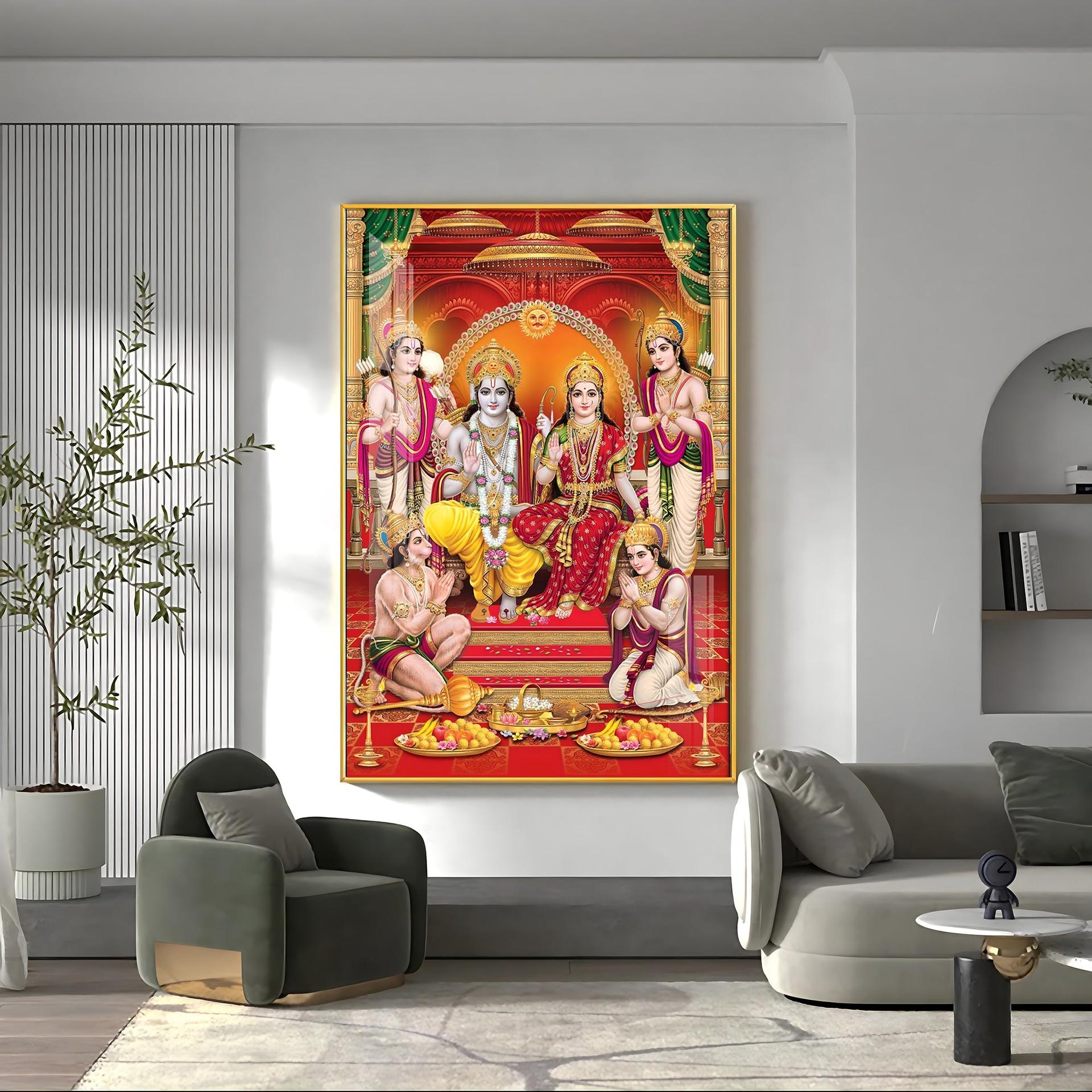 Shri Ram Darbar Premium Acrylic Vertical Wall Art - Image 4