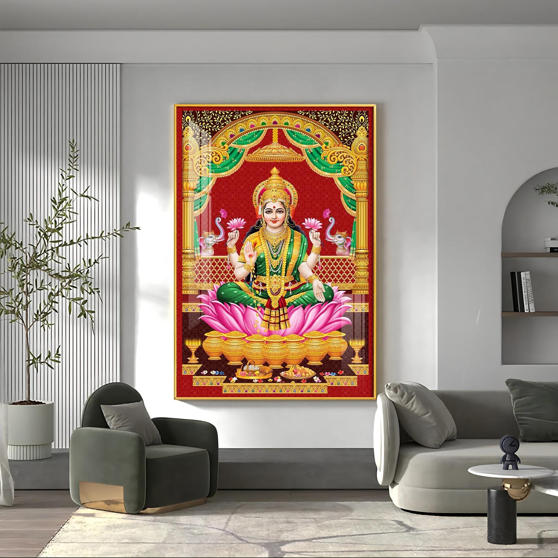 Lakshmi's Blessing Premium Acrylic Vertical Wall Art - Image 14