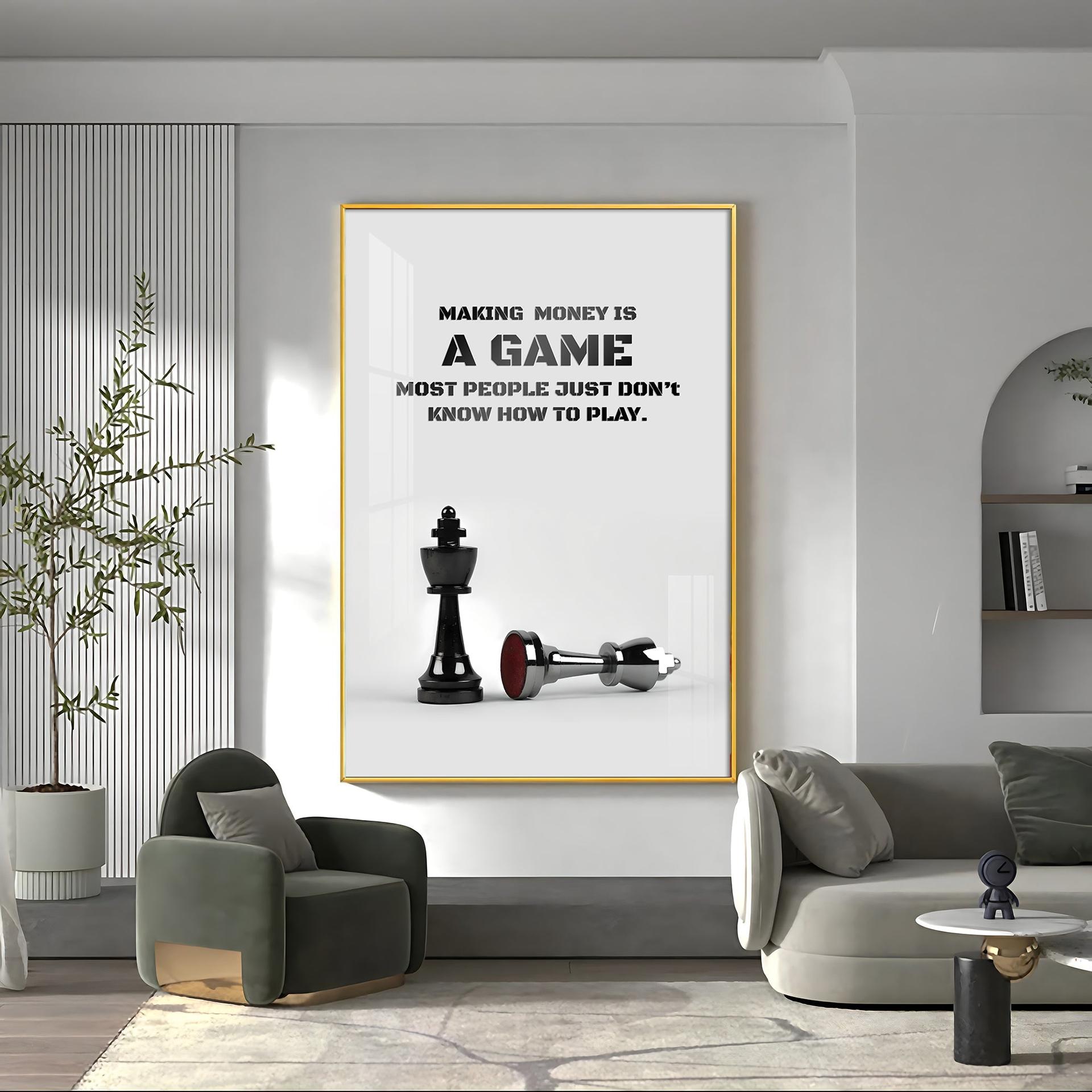 Making Money Is A Game Premium Acrylic Vertical Wall Art - Image 3