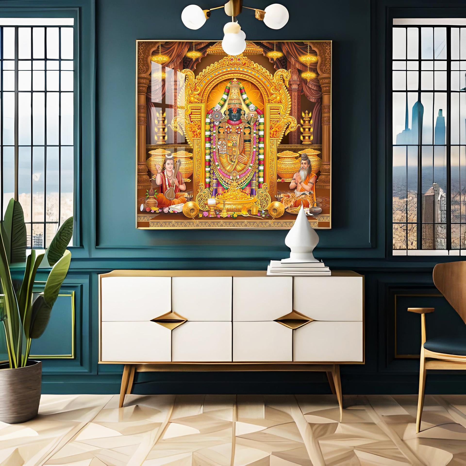 Venkateswara Maharaj Premium Acrylic Square Wall Art - Image 11