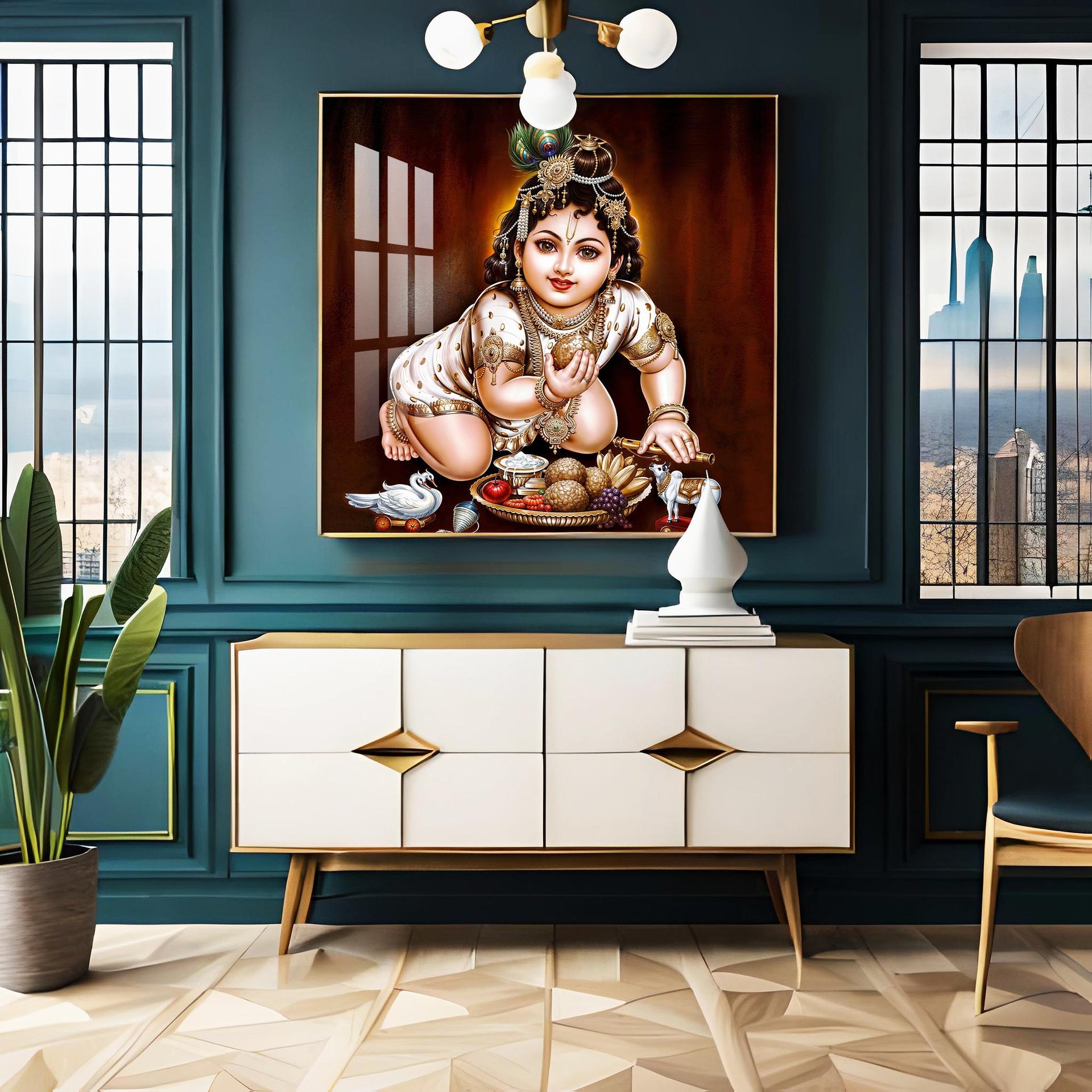 Bal Gopal Premium Acrylic Square Wall Art - Image 3