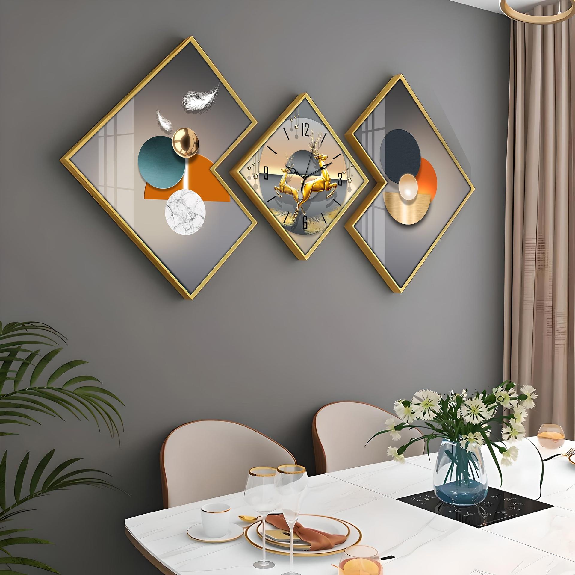 Golden Running Deer Premium Acrylic Wall Clock - Image 4