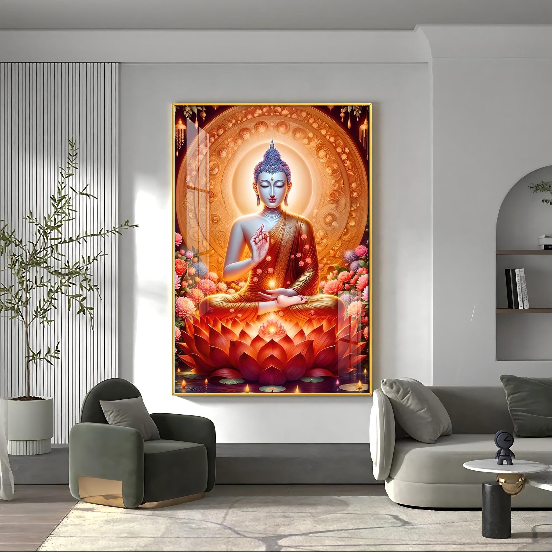 Peaceful Buddha Premium Acrylic Vertical Wall Art - Image 3