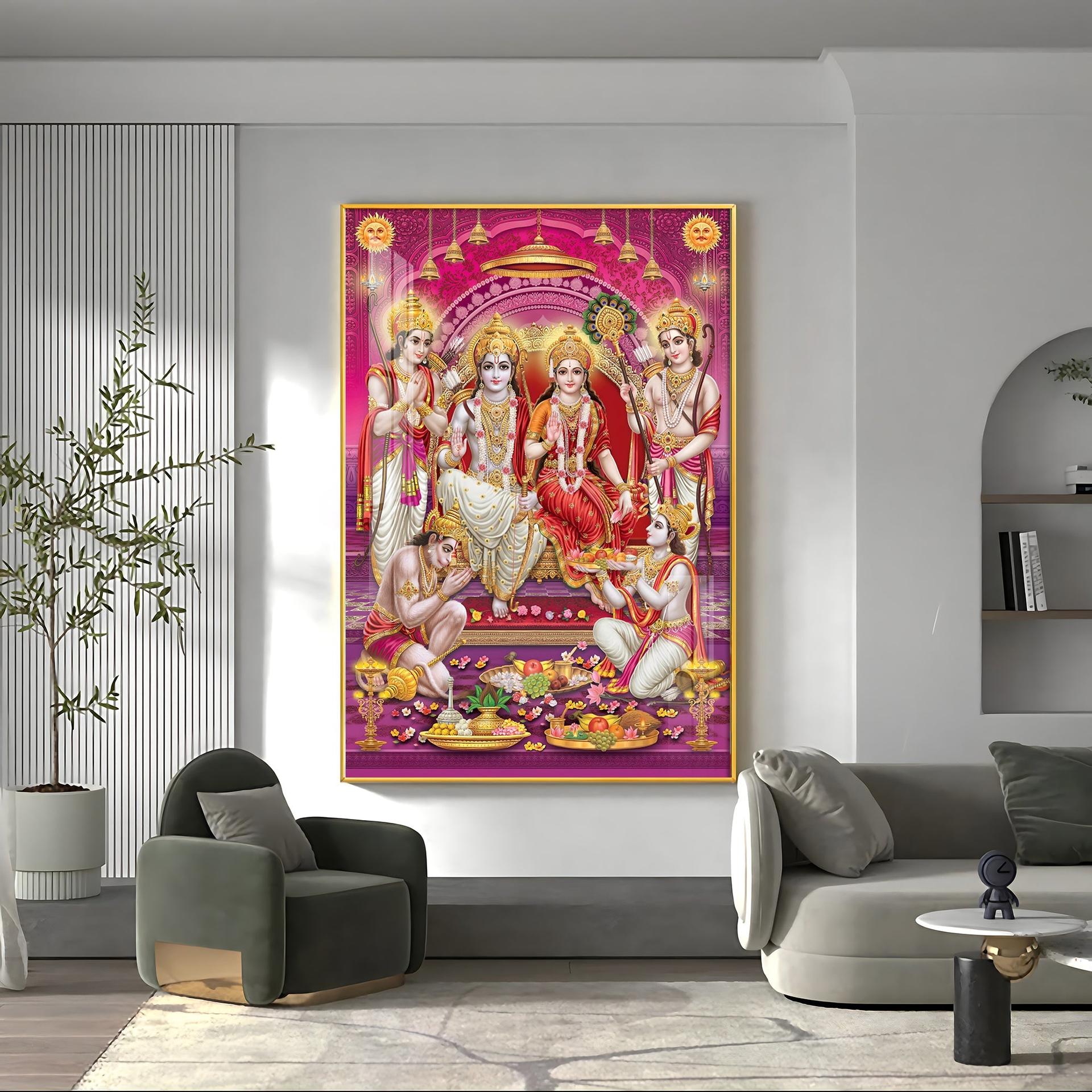 Ram Sita Darbar Premium Acrylic Vertical Wall Art - Image 12
