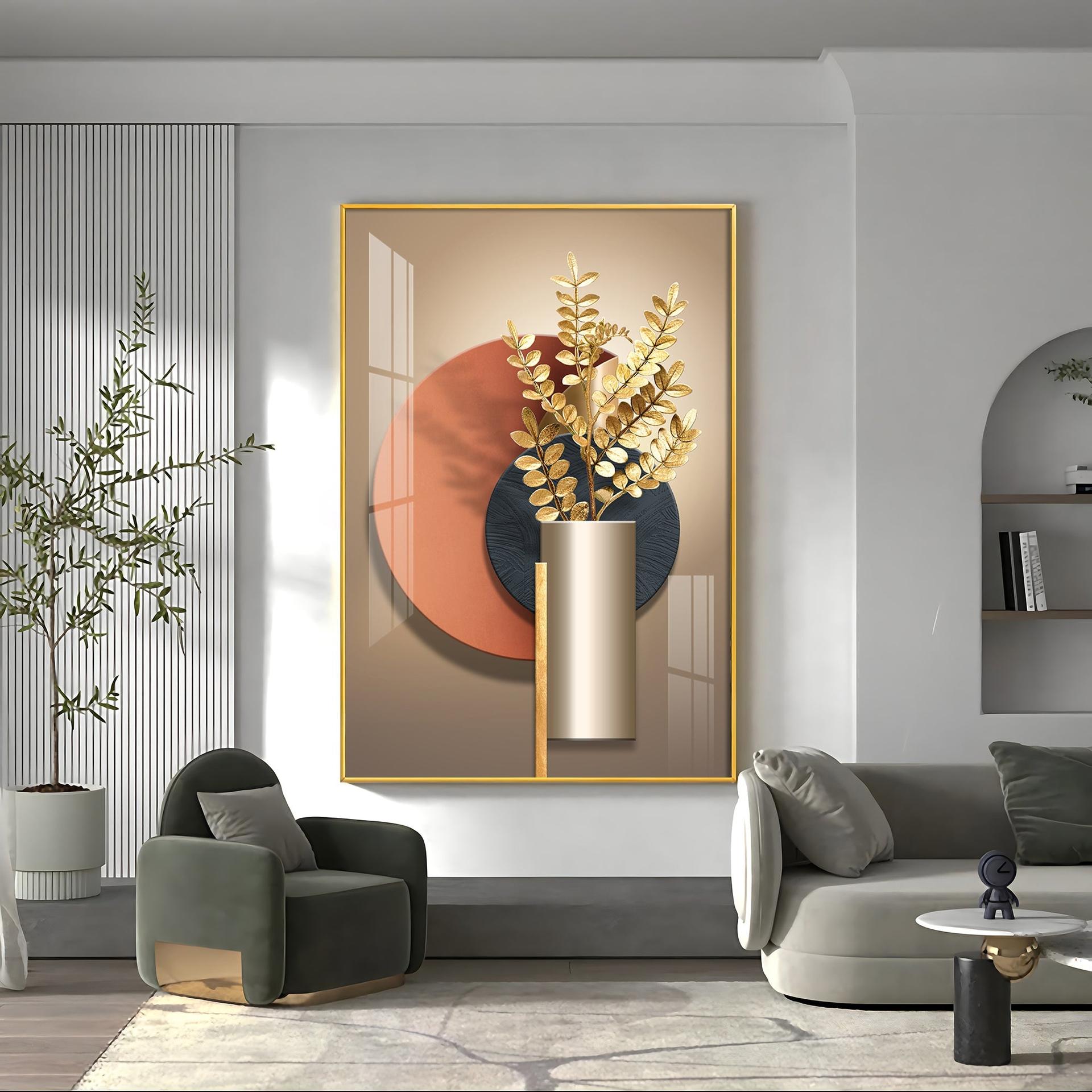 Floral Serenity Vase Luxury Crystal Vertical Wall Art - Image 15