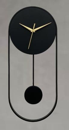 Matte Black Metal Wall Clock