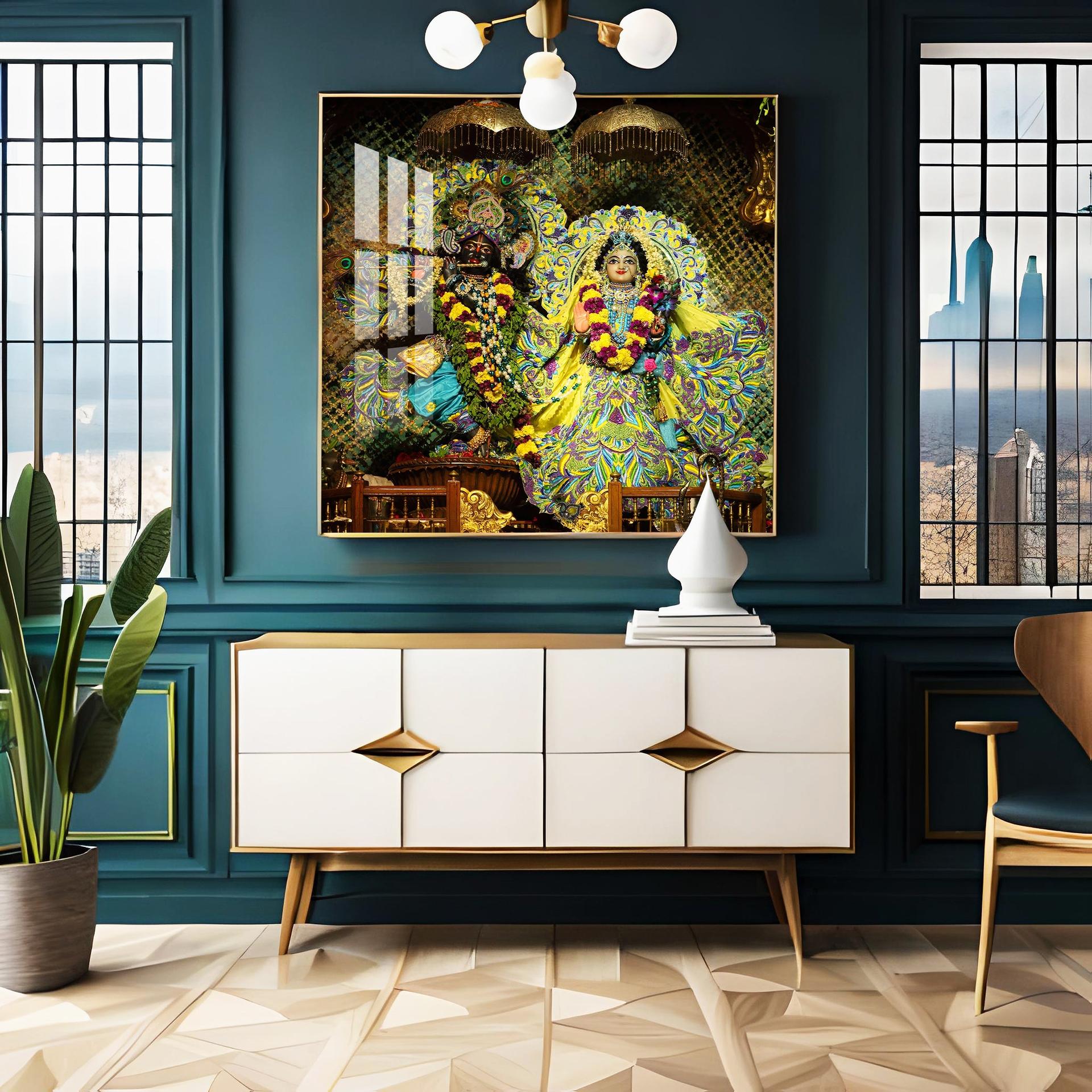 Radha Krishna Premium Acrylic Square Wall Art - Image 2