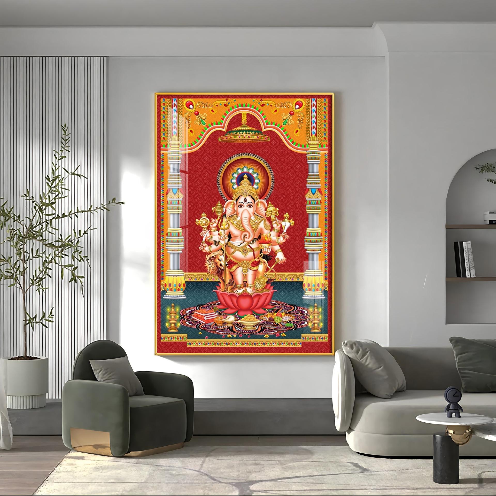 Lord Ganesh Blessings Premium Acrylic Vertical Wall Art - Image 17