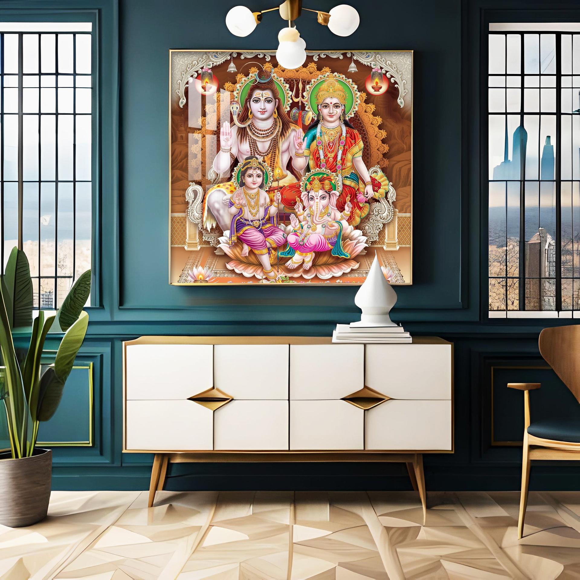 Shiv Parivar Premium Acrylic Square Wall Art - Image 11