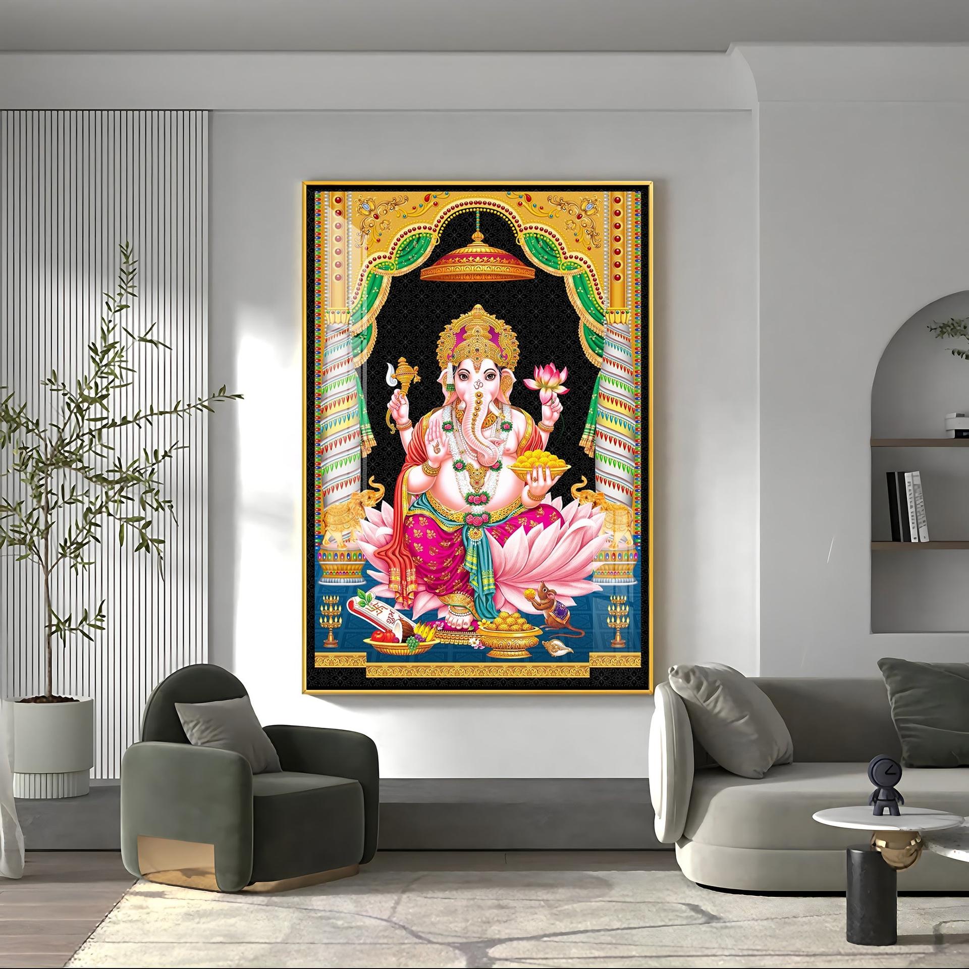 Divine Ganesh Serenity Premium Acrylic Vertical Wall Art - Image 16