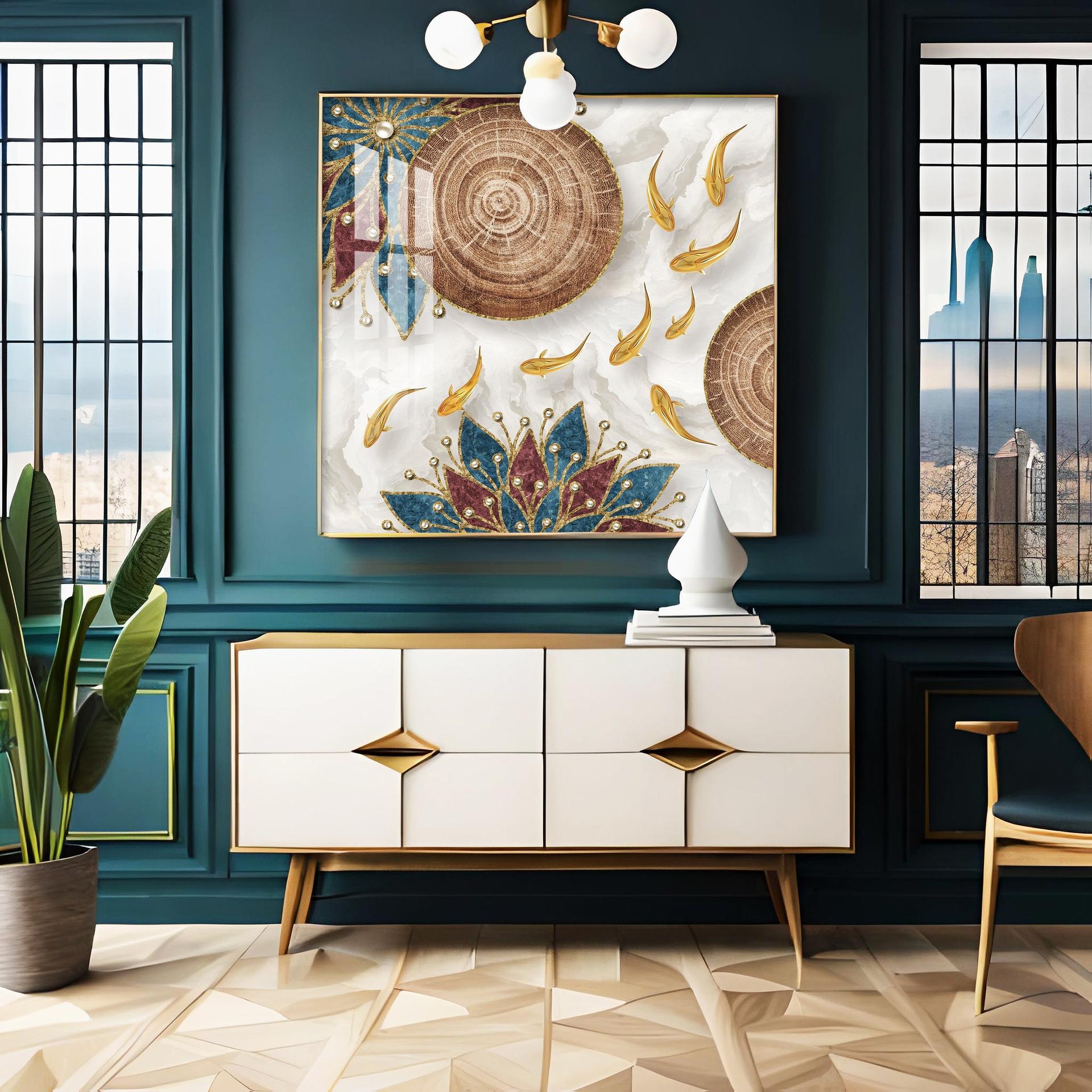 Abaniko Fish Premium Acrylic Square Wall Art - Image 3