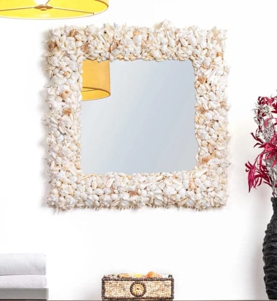 Mirror White Shell Square
