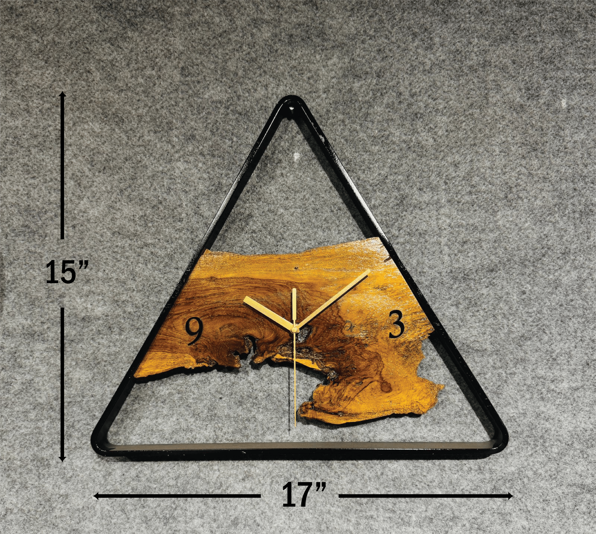 Handmade Natural Wood & Metal Frame Wall Clock - Image 10