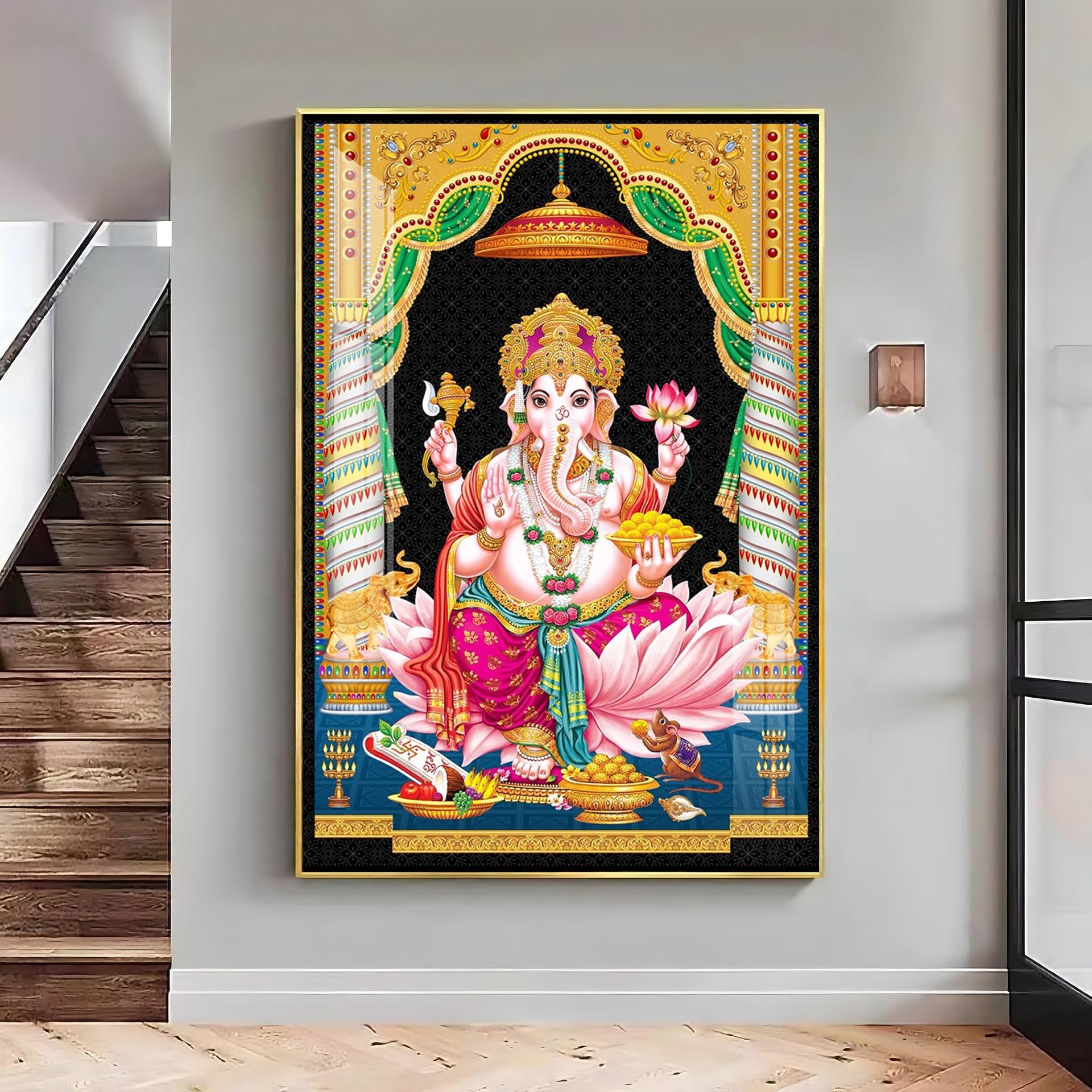 Divine Ganesh Serenity Premium Acrylic Vertical Wall Art - Image 9