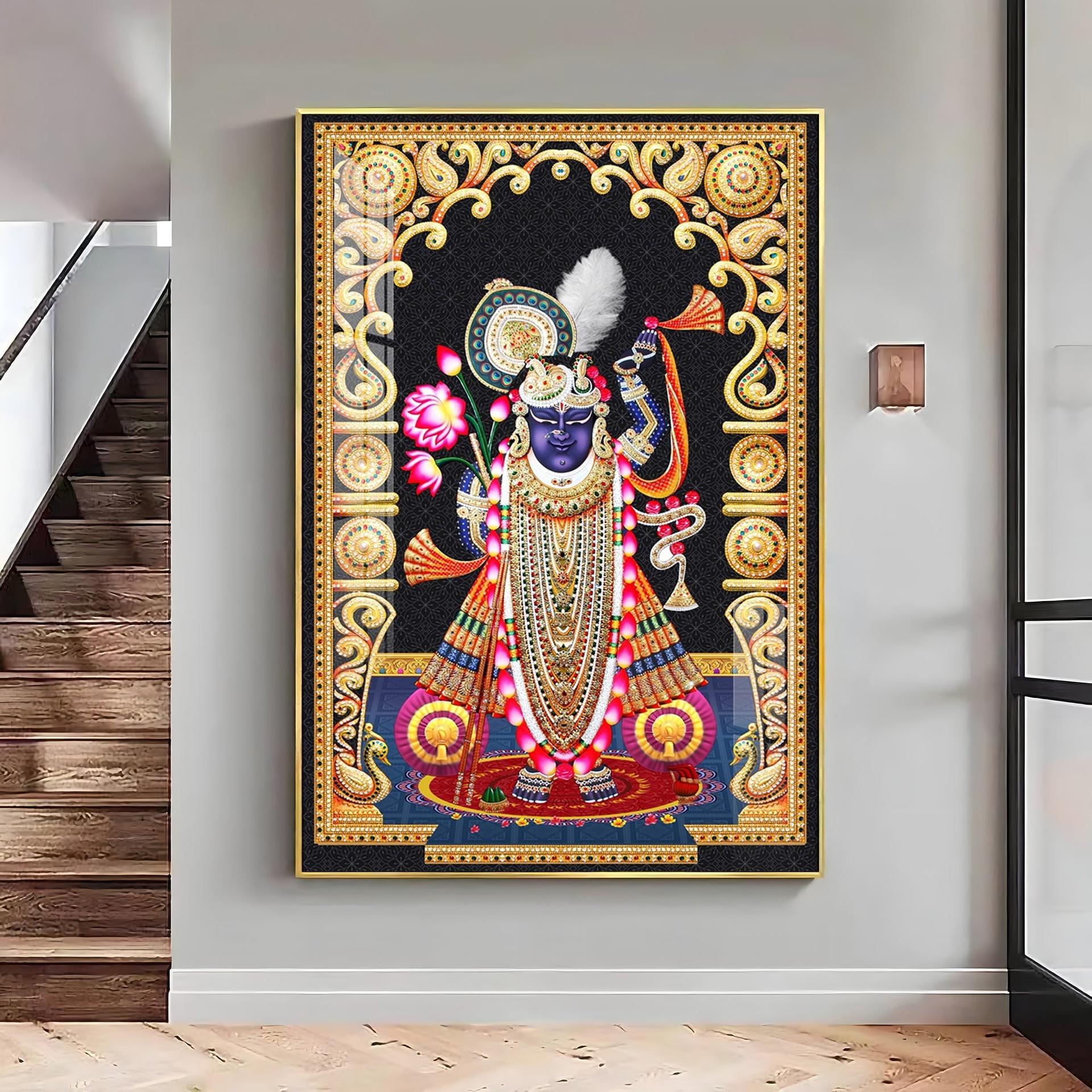 Celestial Krishna Premium Acrylic Vertical Wall Art - Image 16