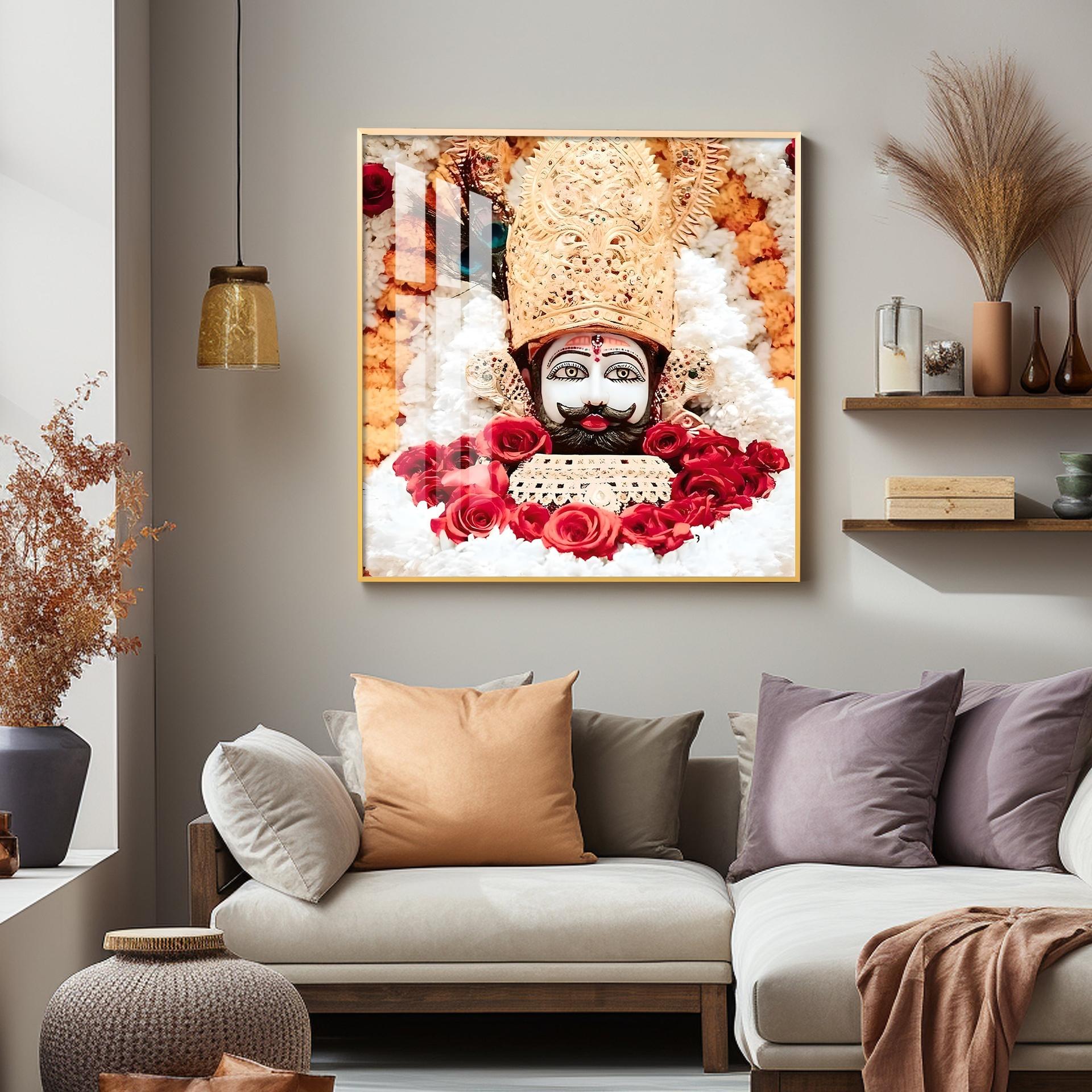 Lord Khatu Shyam Premium Acrylic Square Wall Art - Image 14