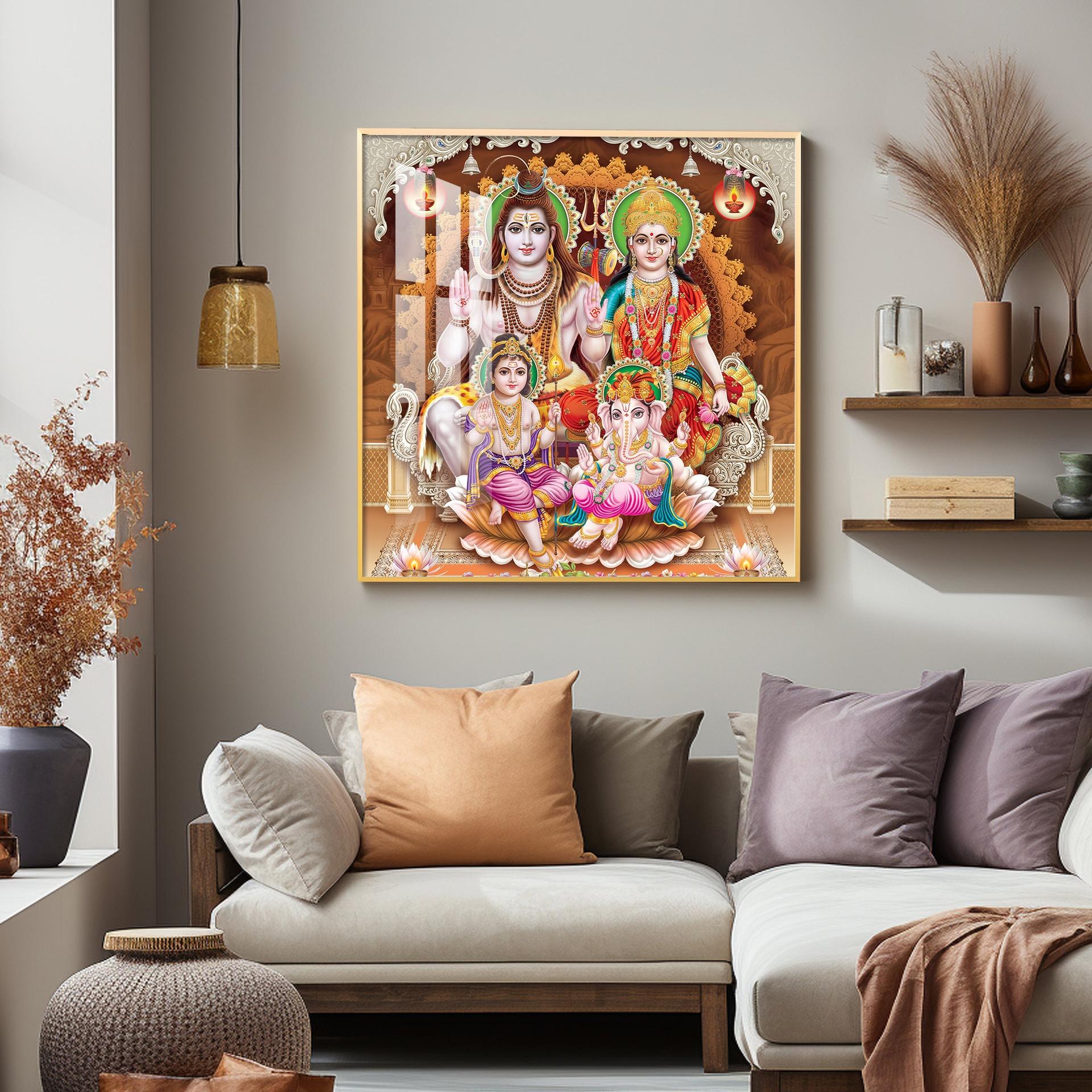 Shiv Parivar Premium Acrylic Square Wall Art - Image 13