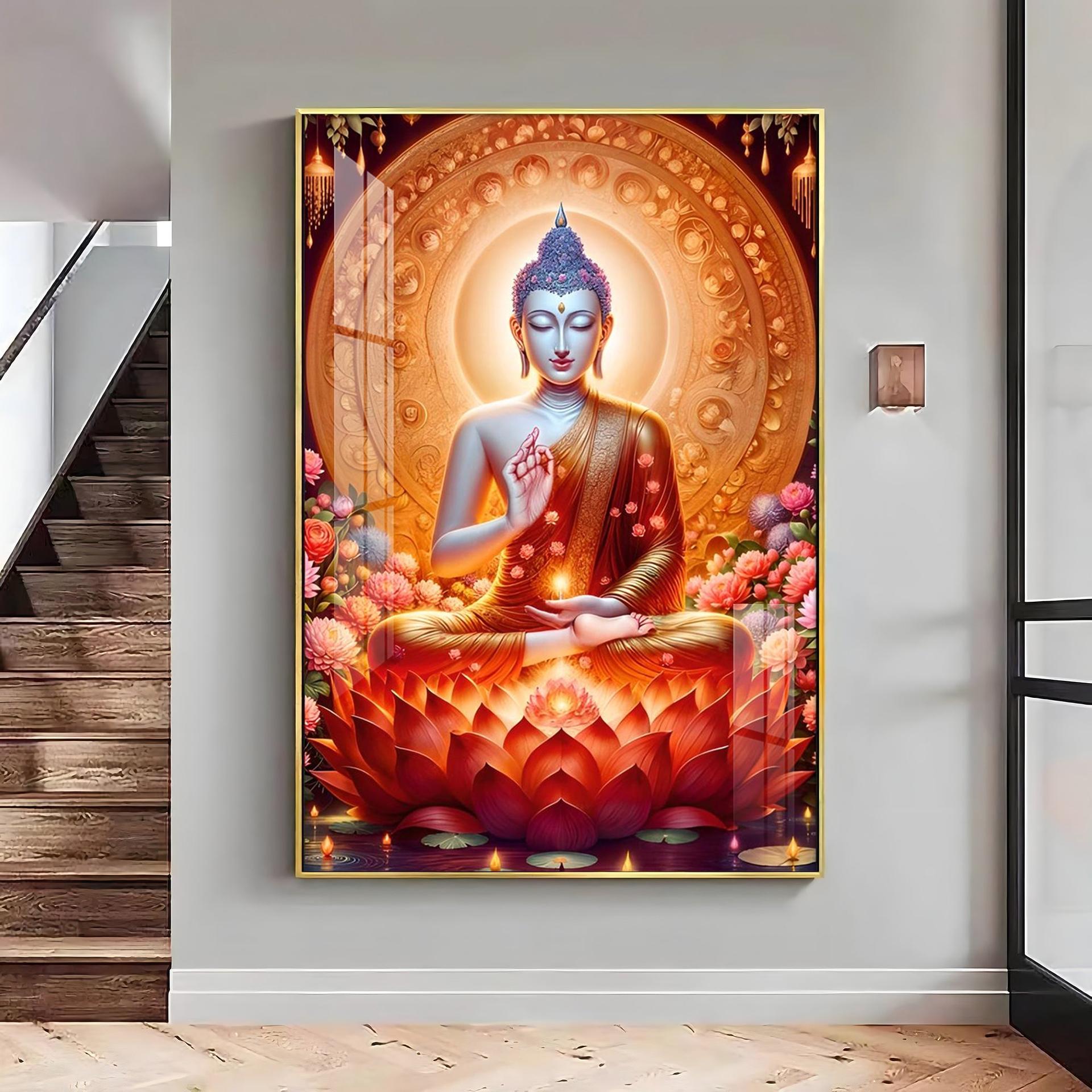 Peaceful Buddha Premium Acrylic Vertical Wall Art - Image 4