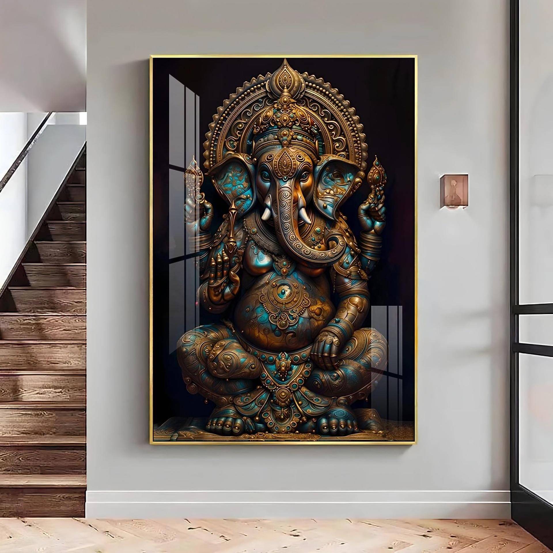 Lord Ganesha Premium Acrylic Vertical Wall Art - Image 4